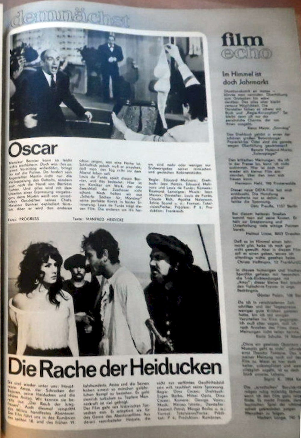 Filmspiegel Magazin Deutschland 1969-13 Jutta Hoffmann Christel Bodenstein Louis De Funes