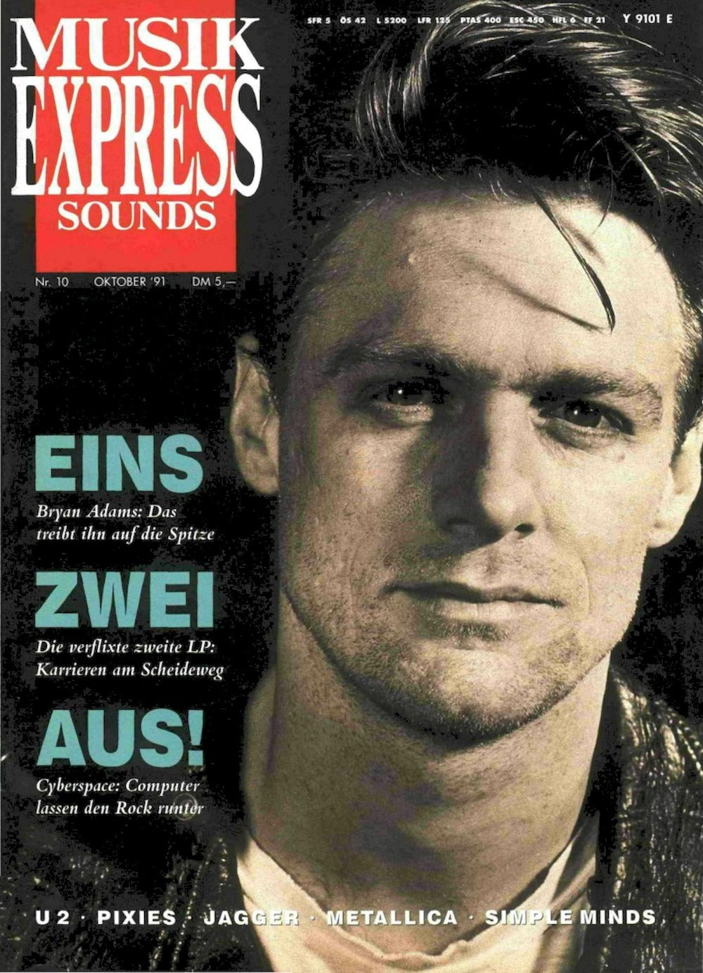 Musikexpress Magazin Deutschland 1991-10 Bryan Adams U2 Pixies Jagger Metallica