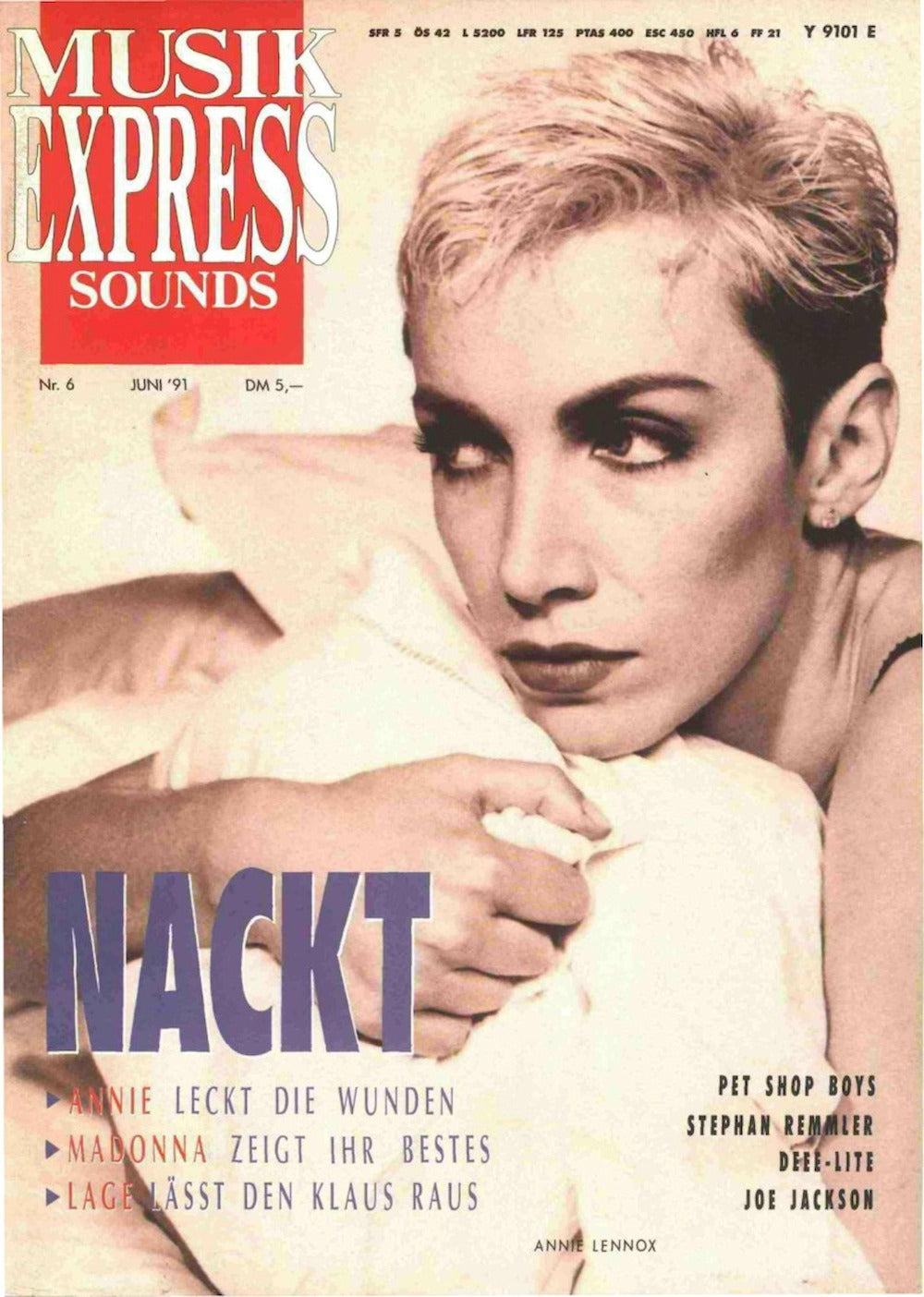 Musikexpress Magazin Deutschland 1991-06 Annie Lennox Madonna Pet Shop Boys
