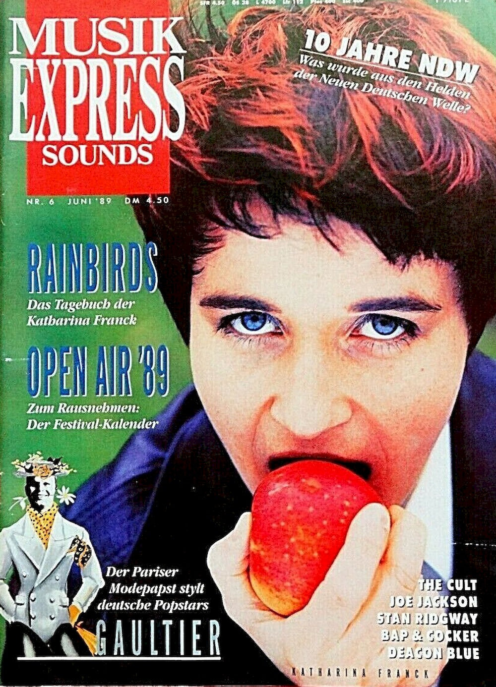 Musikexpress Magazin Deutschland 1989-06 Rainbirds Gaultier The Cult Joe Jackson Stan Ridgway