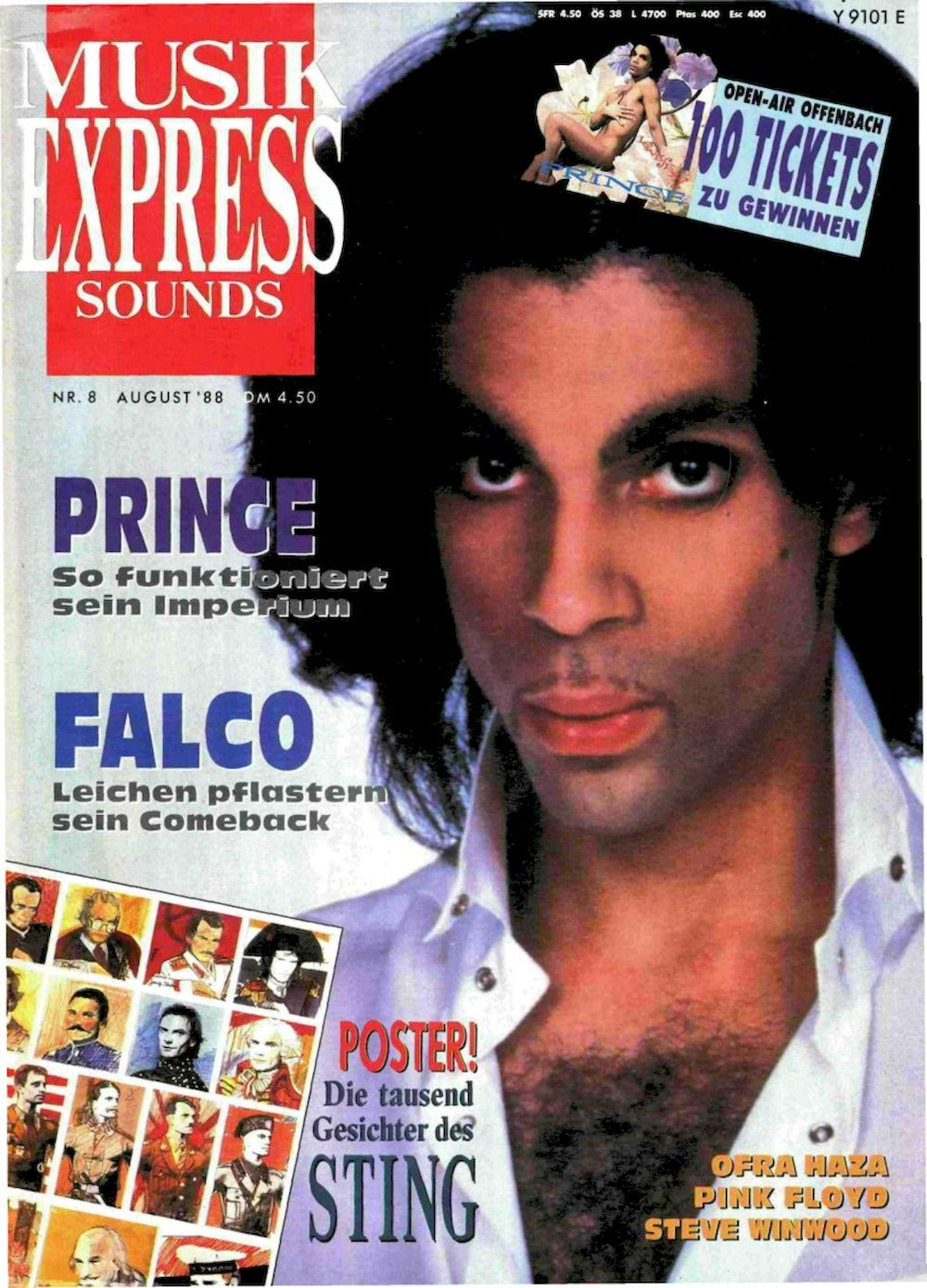 Musikexpress Magazin Deutschland 1988-08 Prince Falco Sting Ofra Haza Pink Floyd