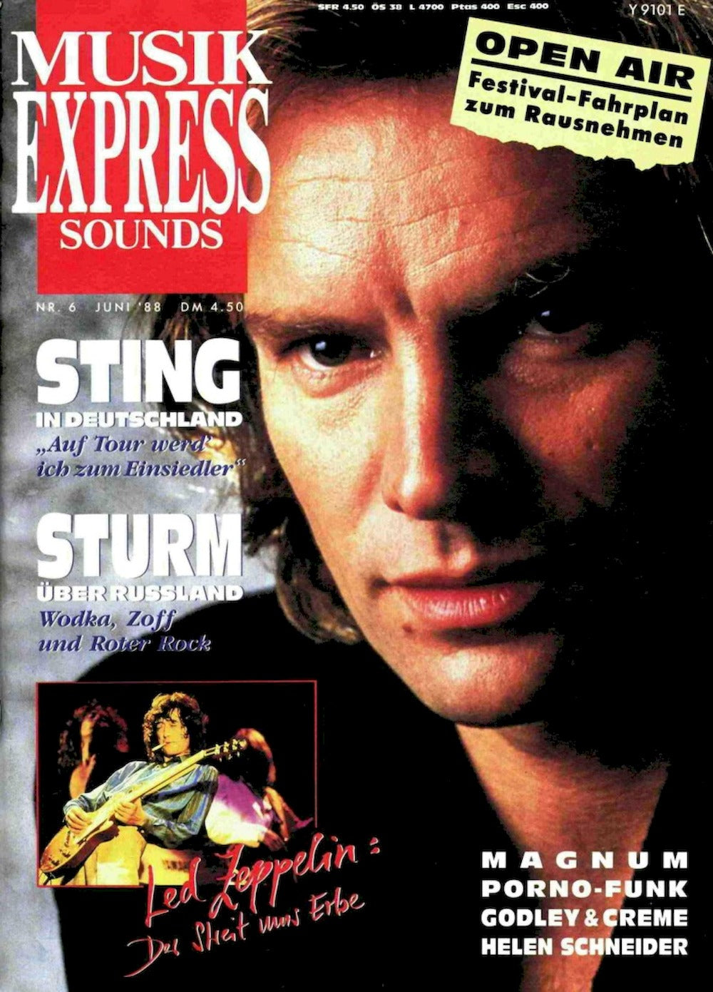 Musikexpress Magazin Deutschland 1988-06 Sting Led Zeppelin Helen Schneider