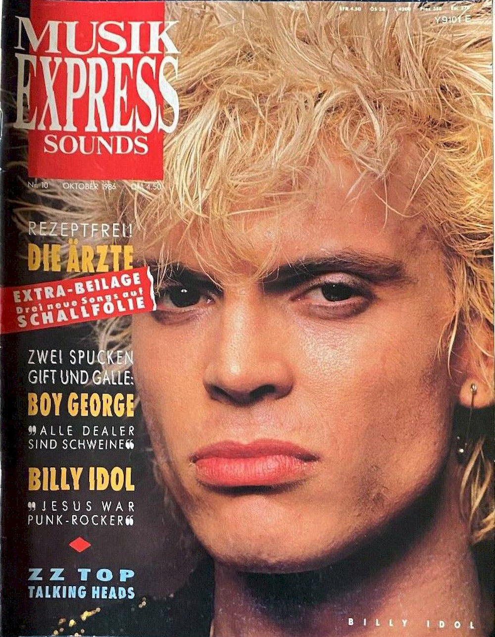 Musikexpress Magazin Deutschland 1986-10 Billy Idol Boy George ZZ Top Talking Heads