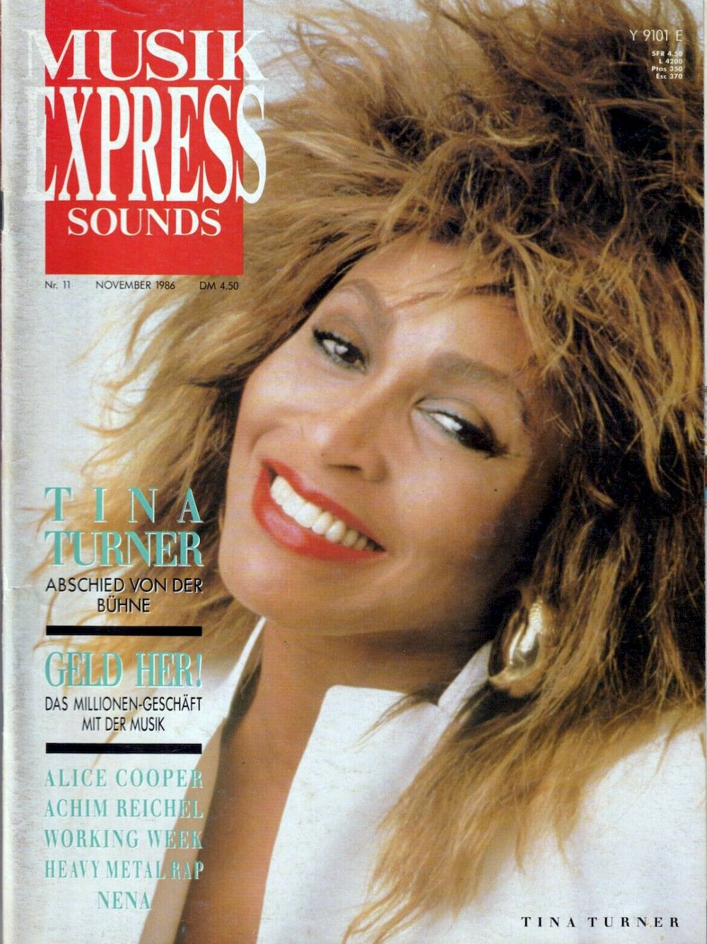 Musikexpress Magazin Deutschland 1986-11 Tina Turner Alice Cooper Achim Reichel