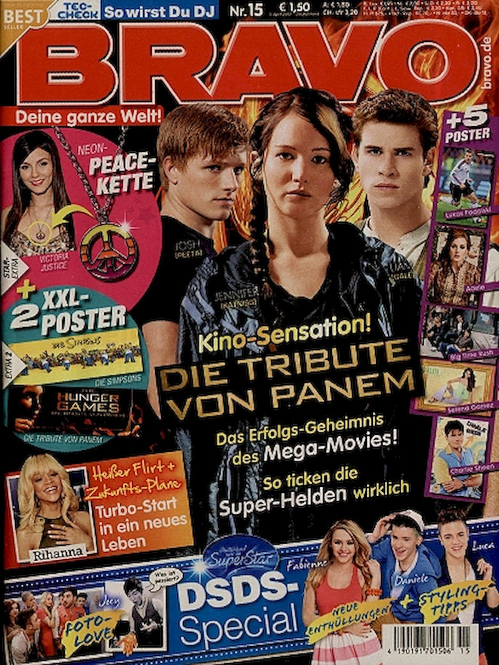 Bravo Magazin Deutschland 2012-15 Jennifer Lawrence Josh Hutcherson Liam Hemsworth