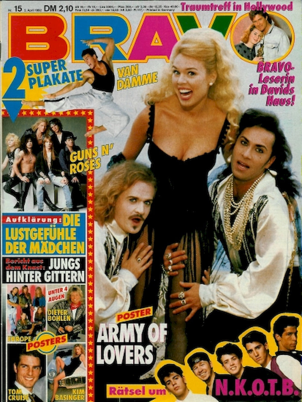 Bravo Magazin Deutschland 1992-15 Army Of Lovers Guns N' Roses