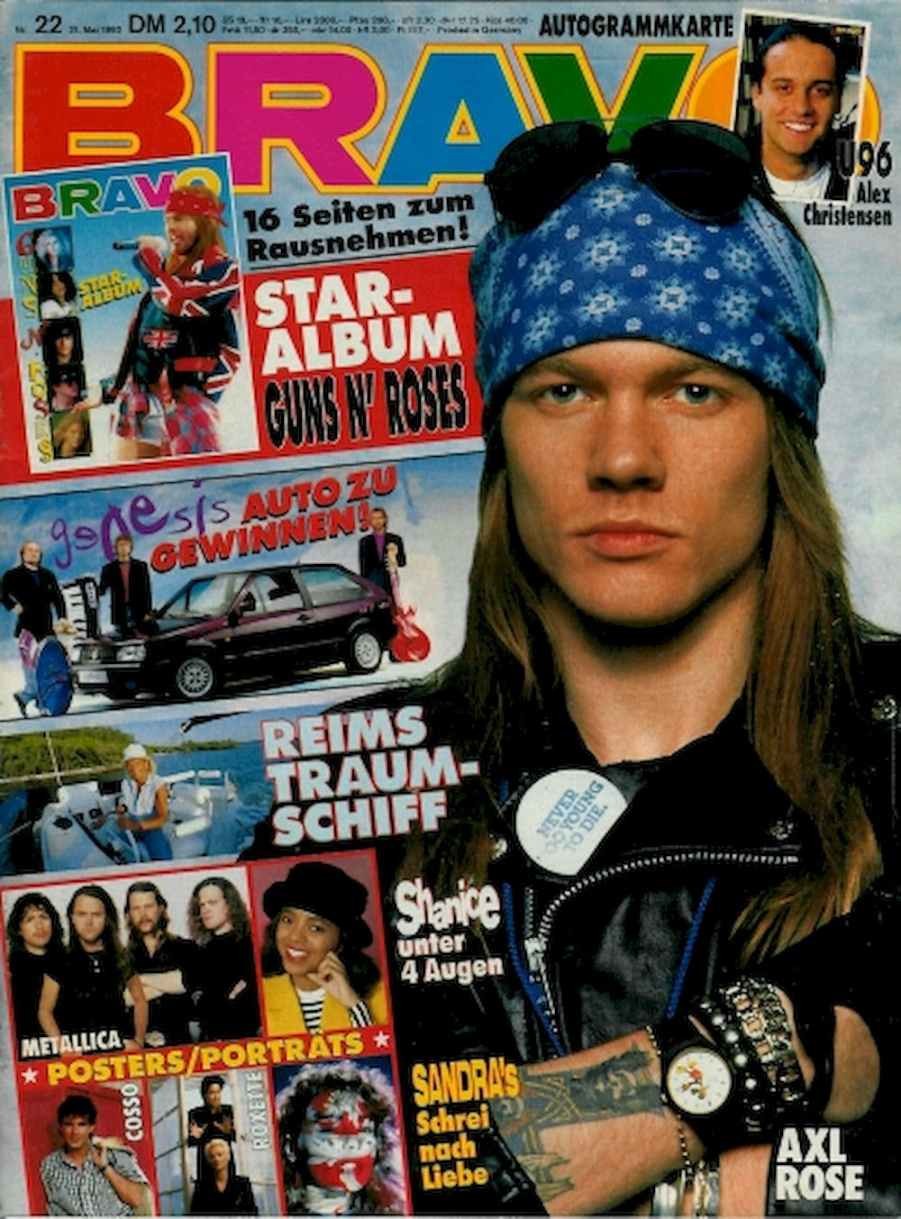 Bravo Magazin Deutschland 1992-22 Axl Rose Guns N' Roses Shanice