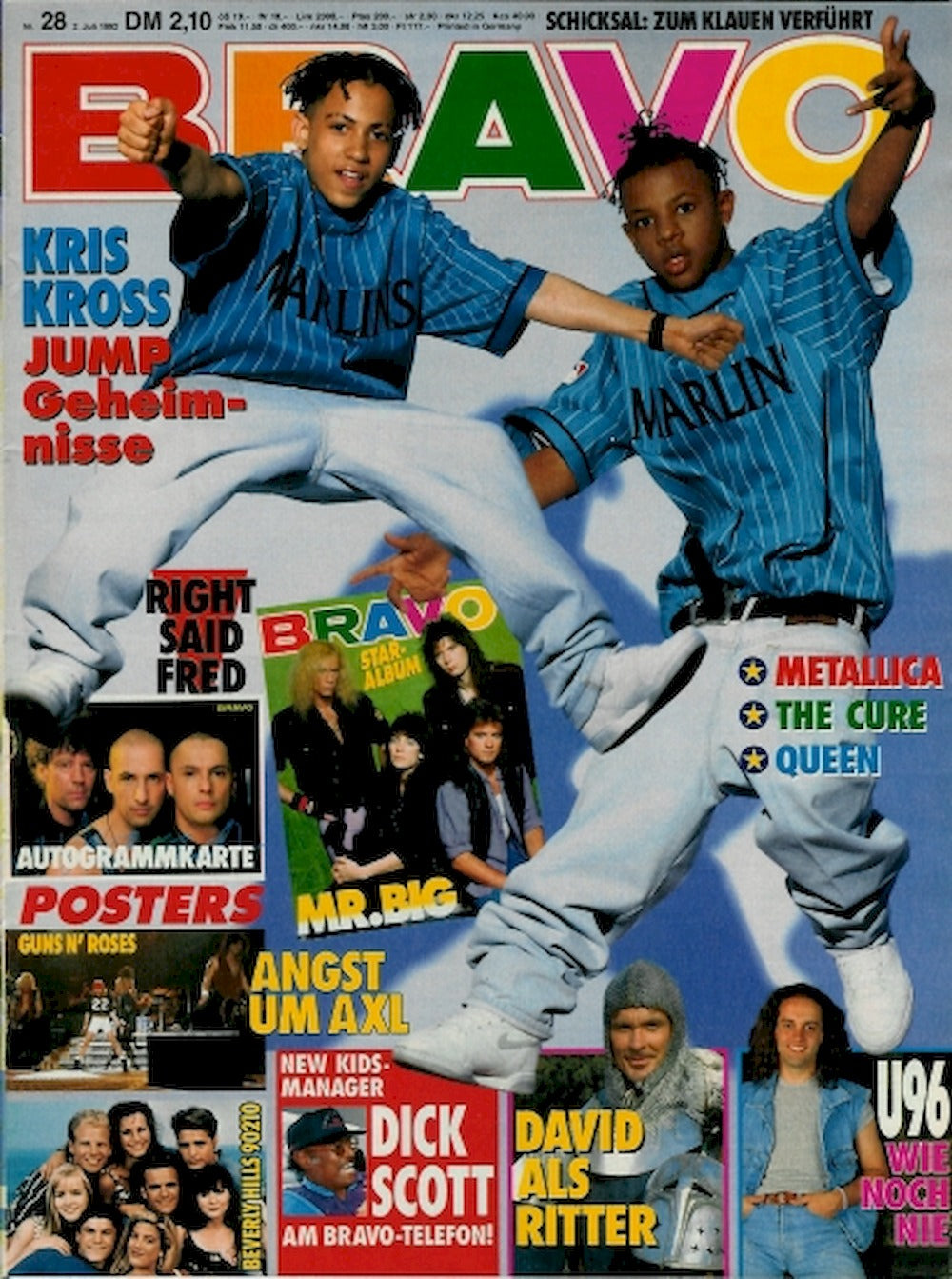 Bravo Magazin Deutschland 1992-28 Kris Kross U96 Right Said Fred Dick Scott