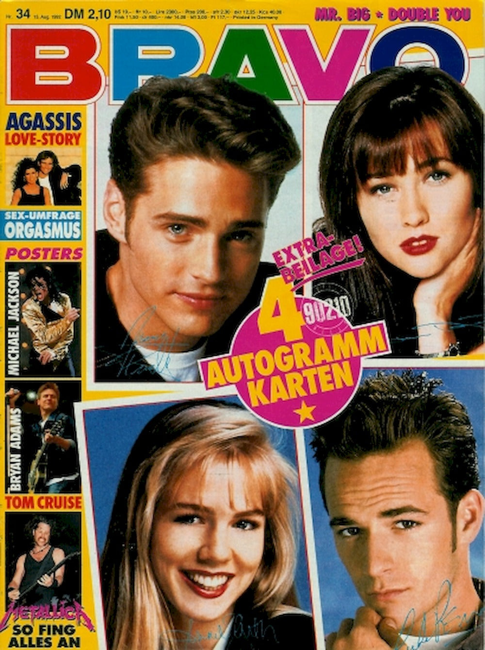 Bravo Magazin Deutschland 1992-34 Andre Agassi Michael Jackson