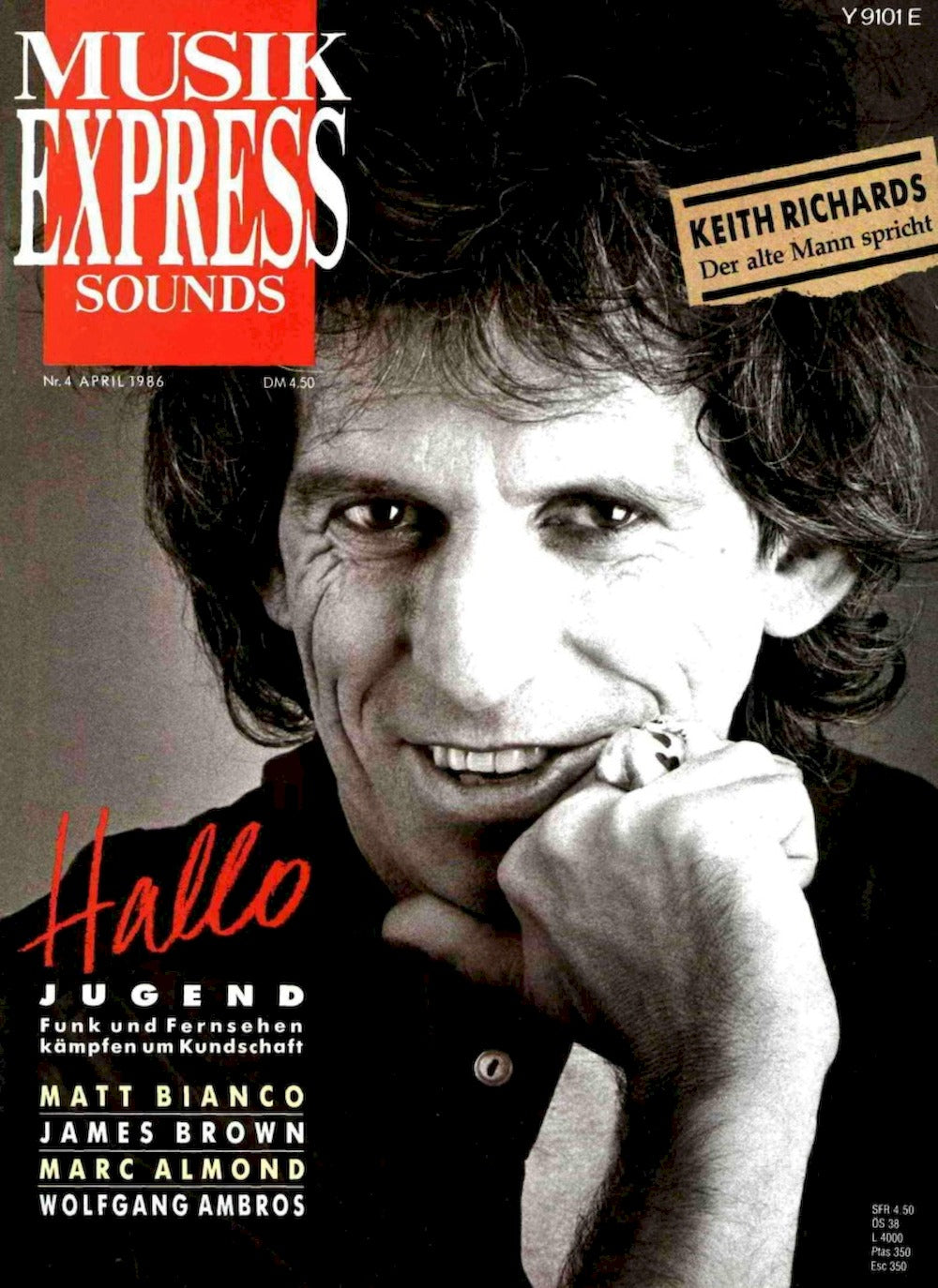 Musikexpress Magazin Deutschland 1986-04 Keith Richards Matt Bianco James Brown