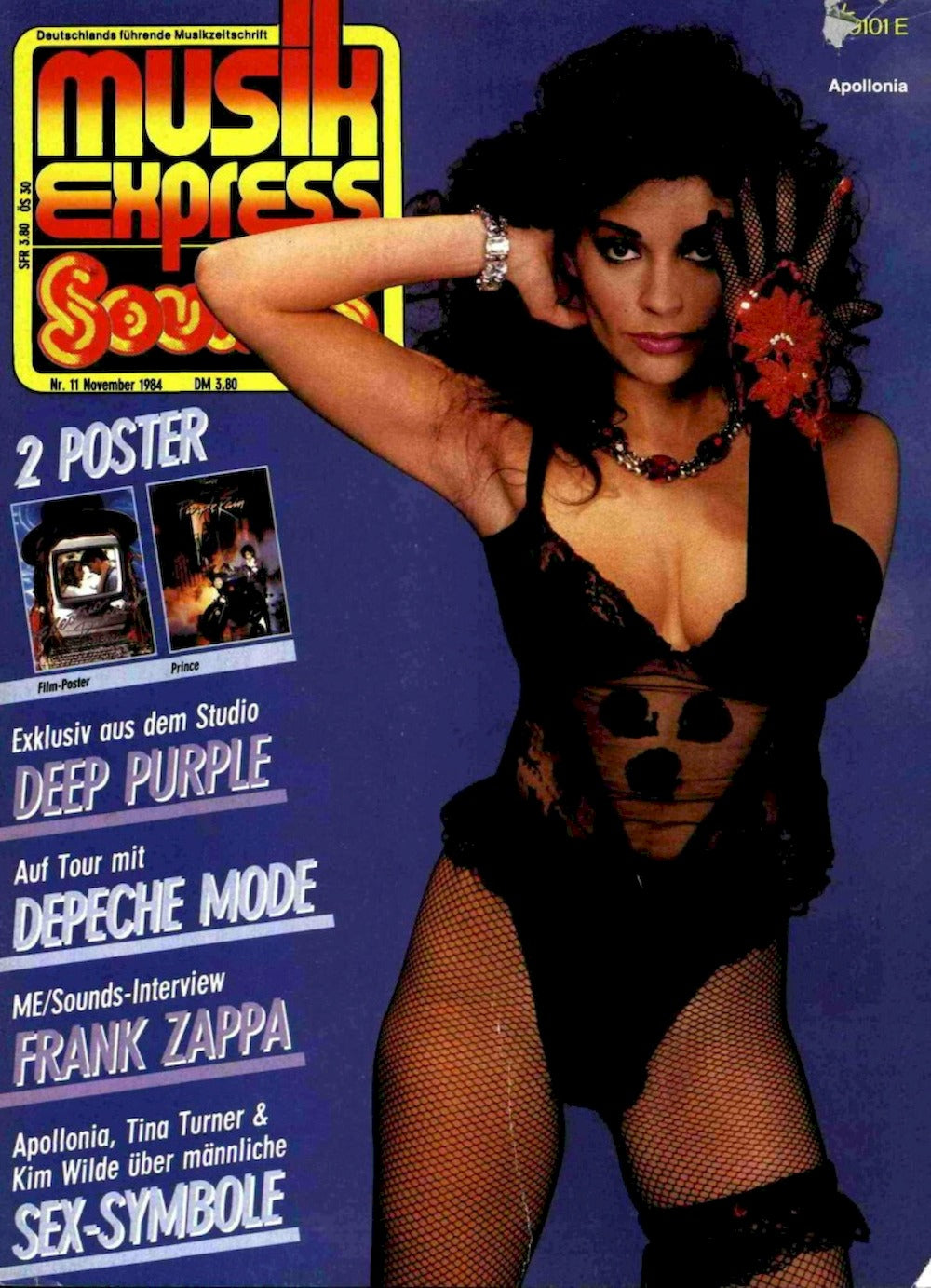 Musikexpress Sounds Magazin Deutschland 1984-11 Apollonia Kotero Prince Depeche Mode Frank Zappa Deep Purple