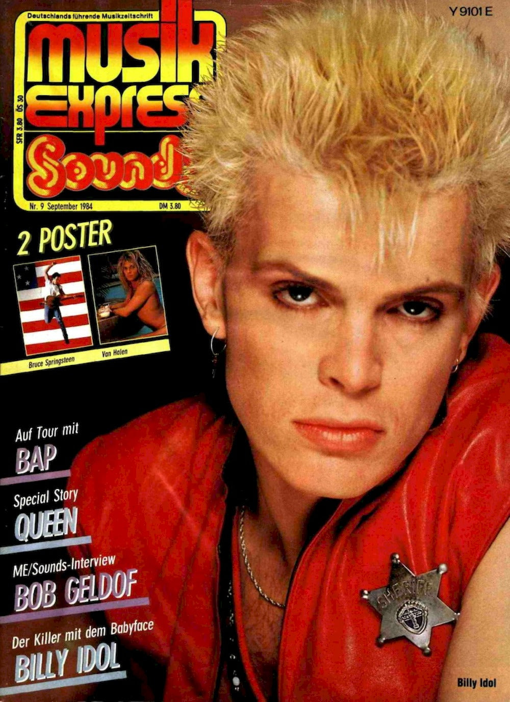 Musikexpress Sounds Magazin Deutschland 1984-09 Billy Idol Queen Bruce Springsteen Van Halen BAP