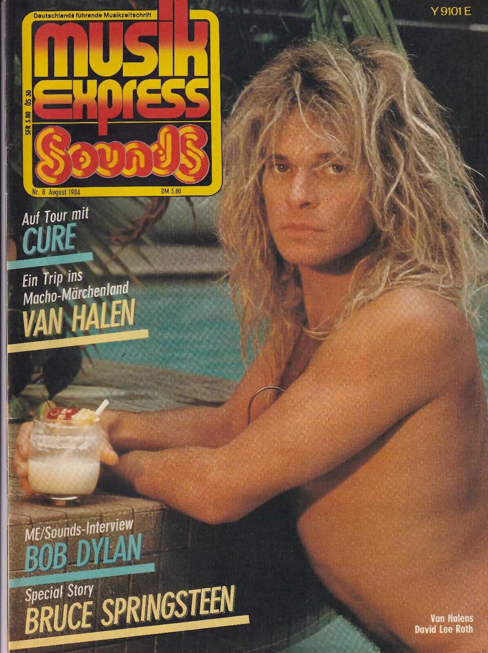 Musikexpress Sounds Magazin Deutschland 1984-08 Lee Roth The Cure Bruce Springsteen Bob Dylan Alan Vega
