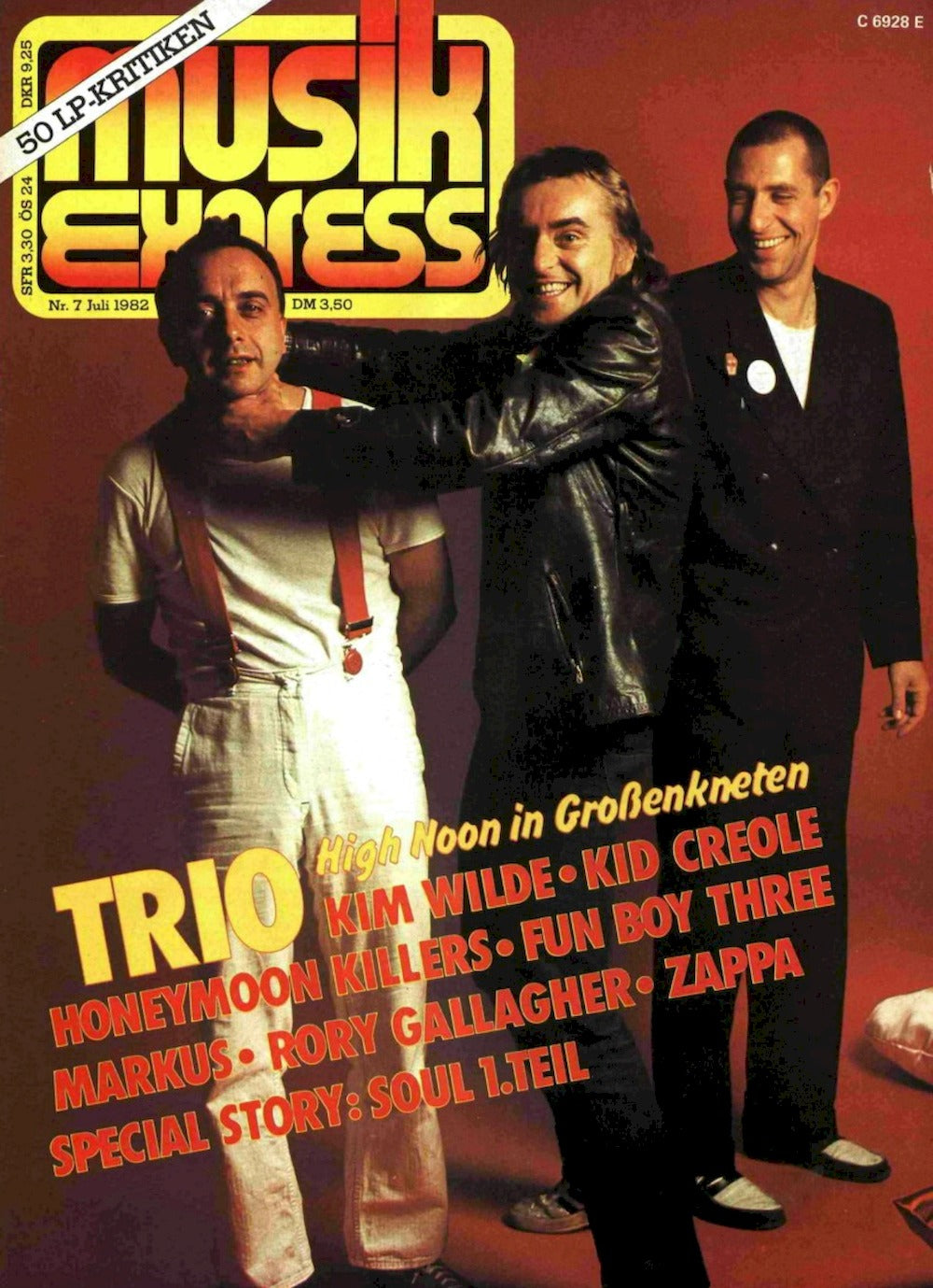 Musikexpress Sounds Magazin Deutschland 1982-07 Trio Kim Wilde Rory Gallagher Frank Zappa Markus