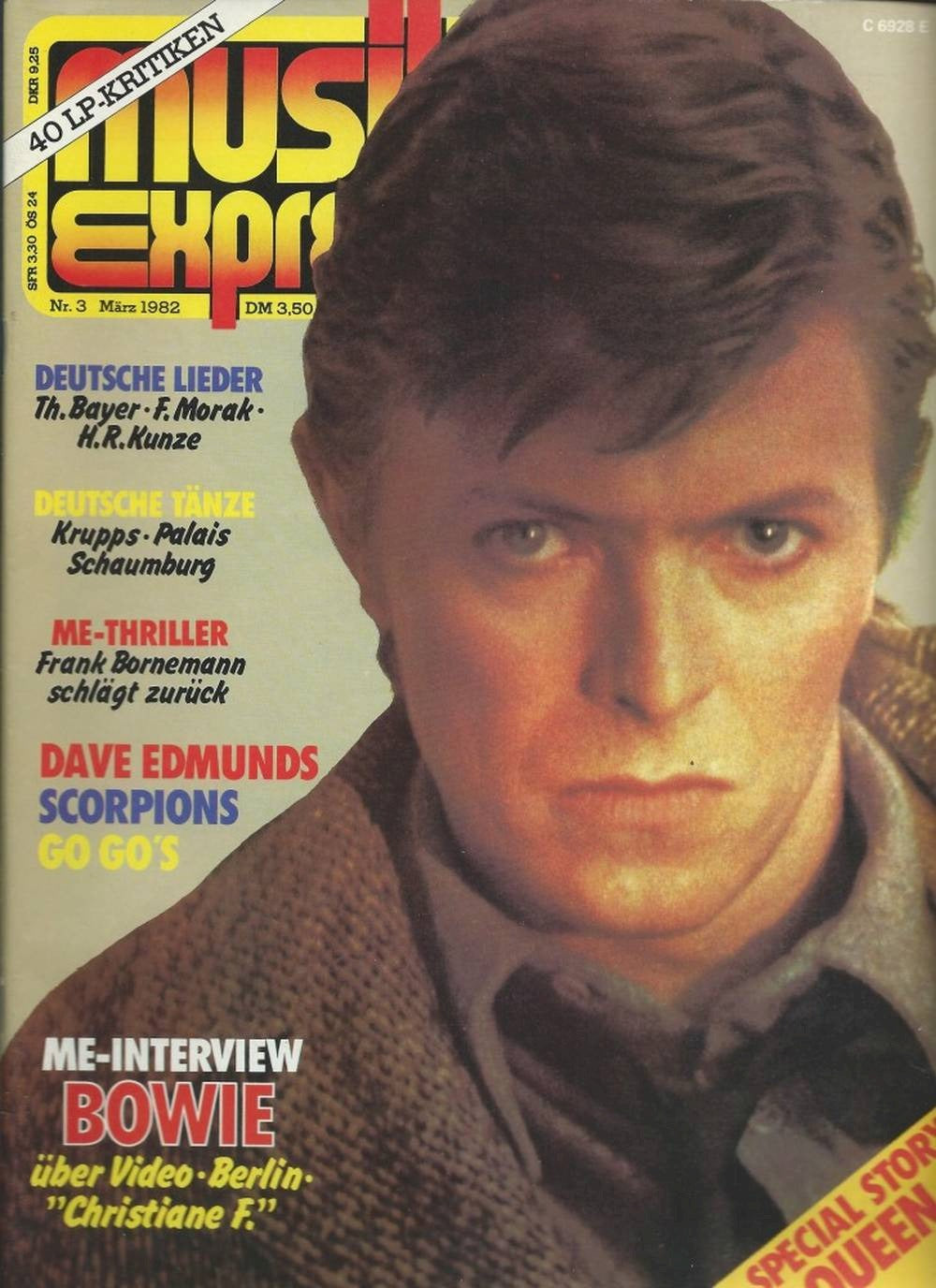 Musikexpress Sounds Magazin Deutschland 1982-03 David Bowie Queen Siouxsie Dave Edmunds Scorpions
