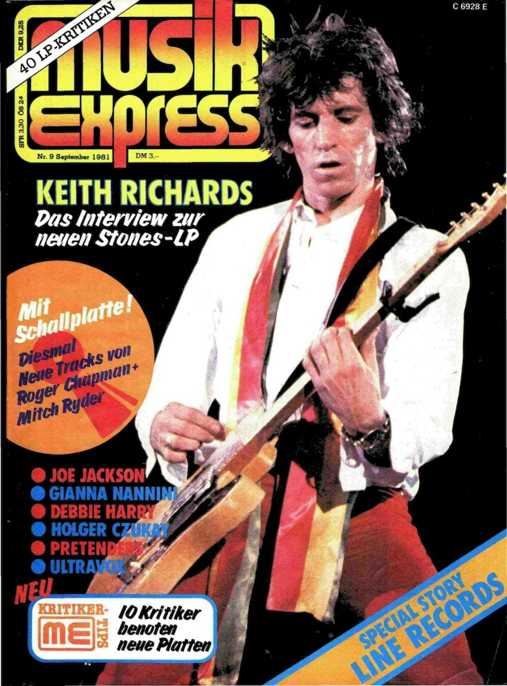 Musikexpress Sounds Magazin Deutschland 1981-09 Keith Richards Siouxsie Sioux Ultravox Blondie Gianna Nannini