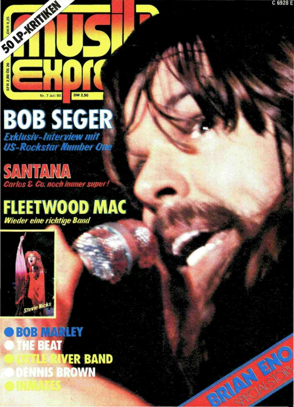 Musikexpress Sounds Magazin Deutschland 1980-07 Bob Seger Bob Marley Santana Brian Eno Fleetwood Mac