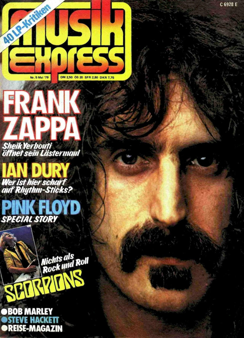 Musikexpress Magazin Deutschland 1979-05 Frank Zappa Pink Floyd Ian Dury Scorpions Bob Marley