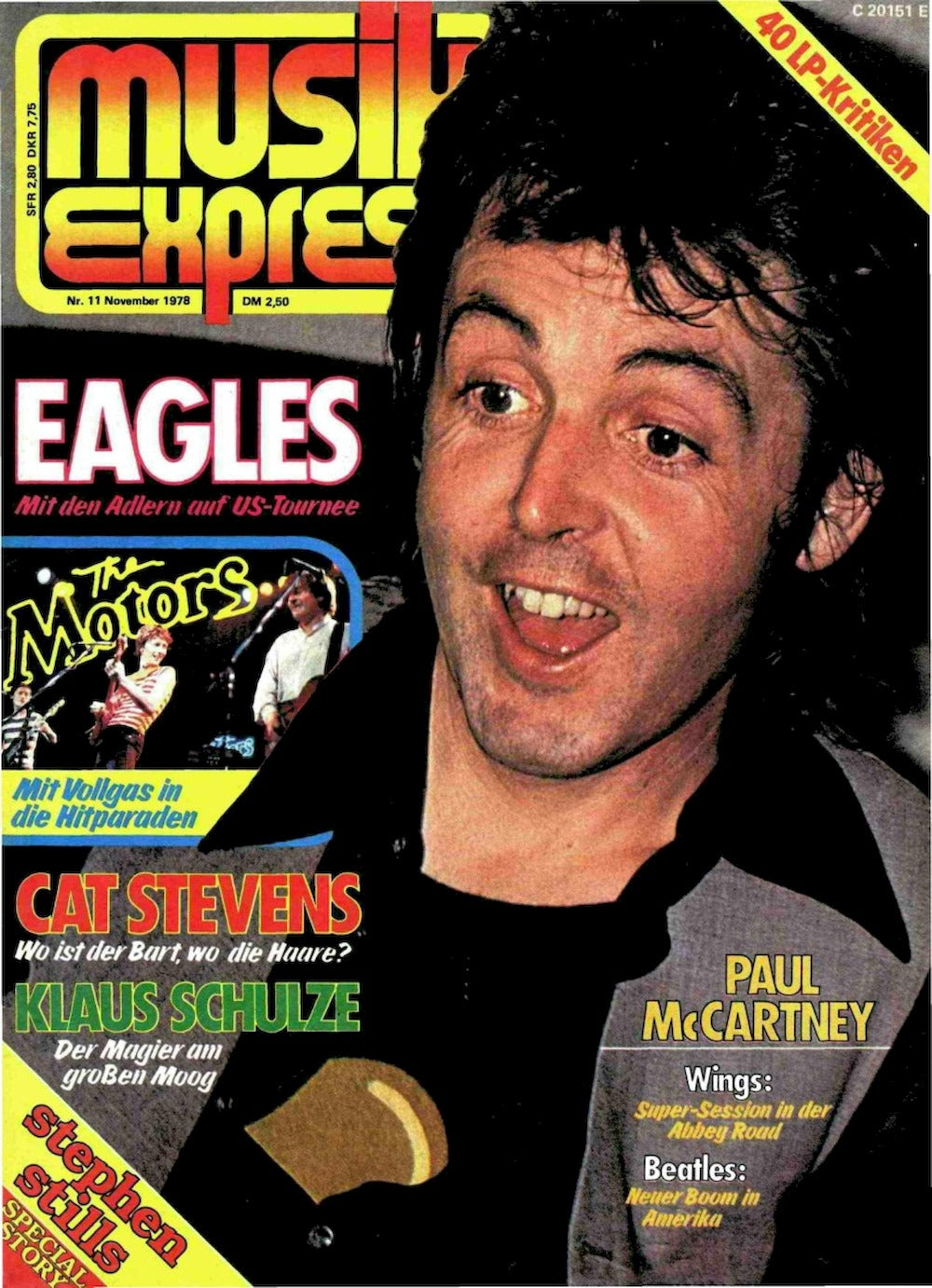 Musikexpress Magazin Deutschland 1978-11 Paul McCartney The Motors Cat Stevens Klaus Schulze