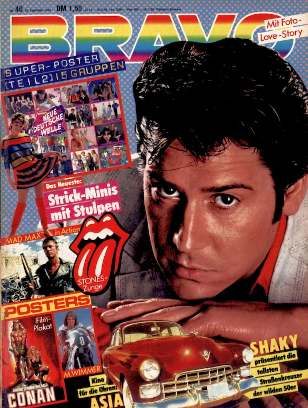 Bravo Magazin Deutschland 1982-40 Shakin Stevens Arnold Schwarzenegger Mel Gibson