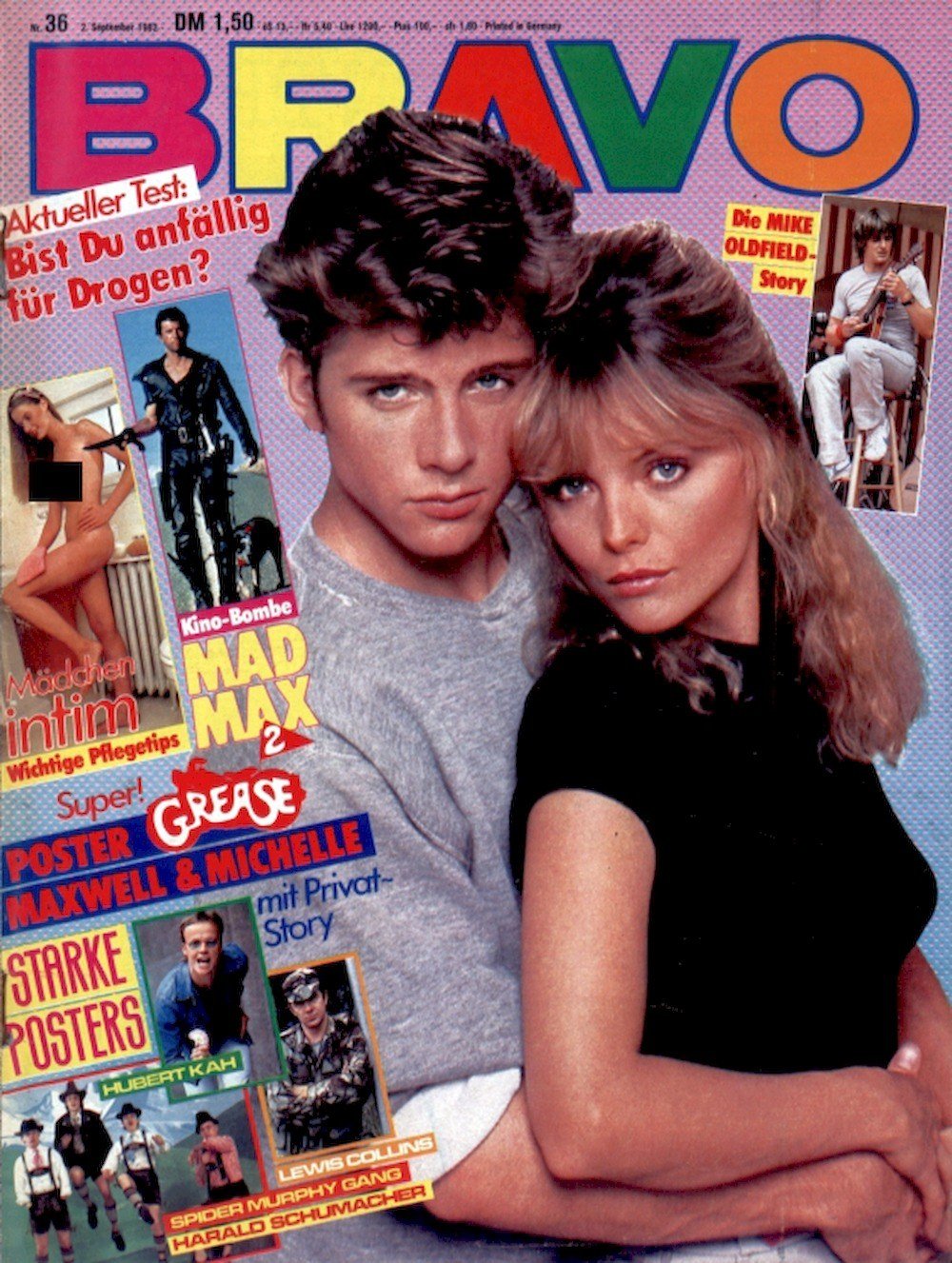 Bravo Magazin Deutschland 1982-36 Maxwell Caulfield Michelle Pfeiffer Mike Oldfield