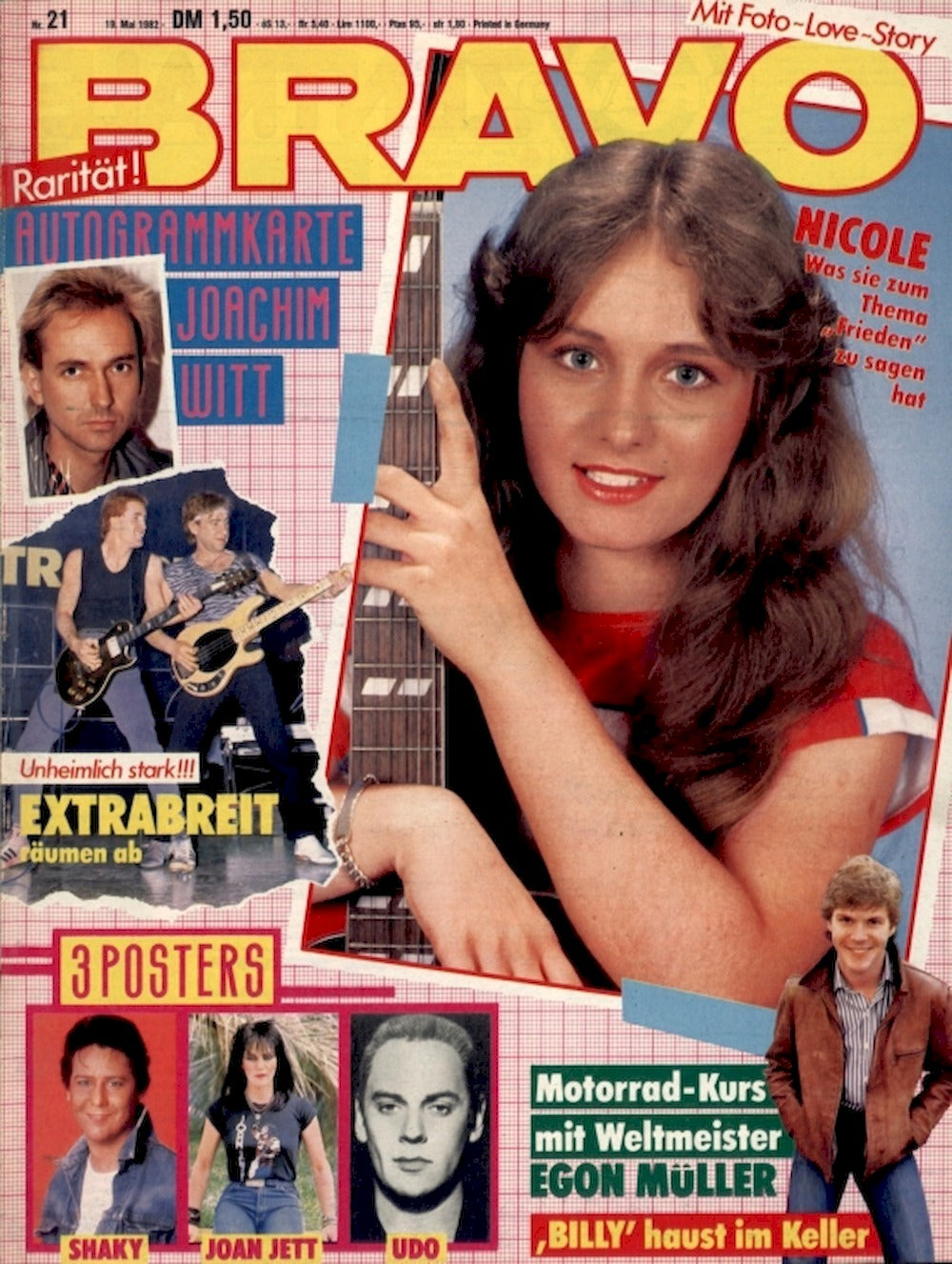 Bravo Magazin Deutschland 1982-21 Extrabreit Nicole Helen Schneider Foreigner