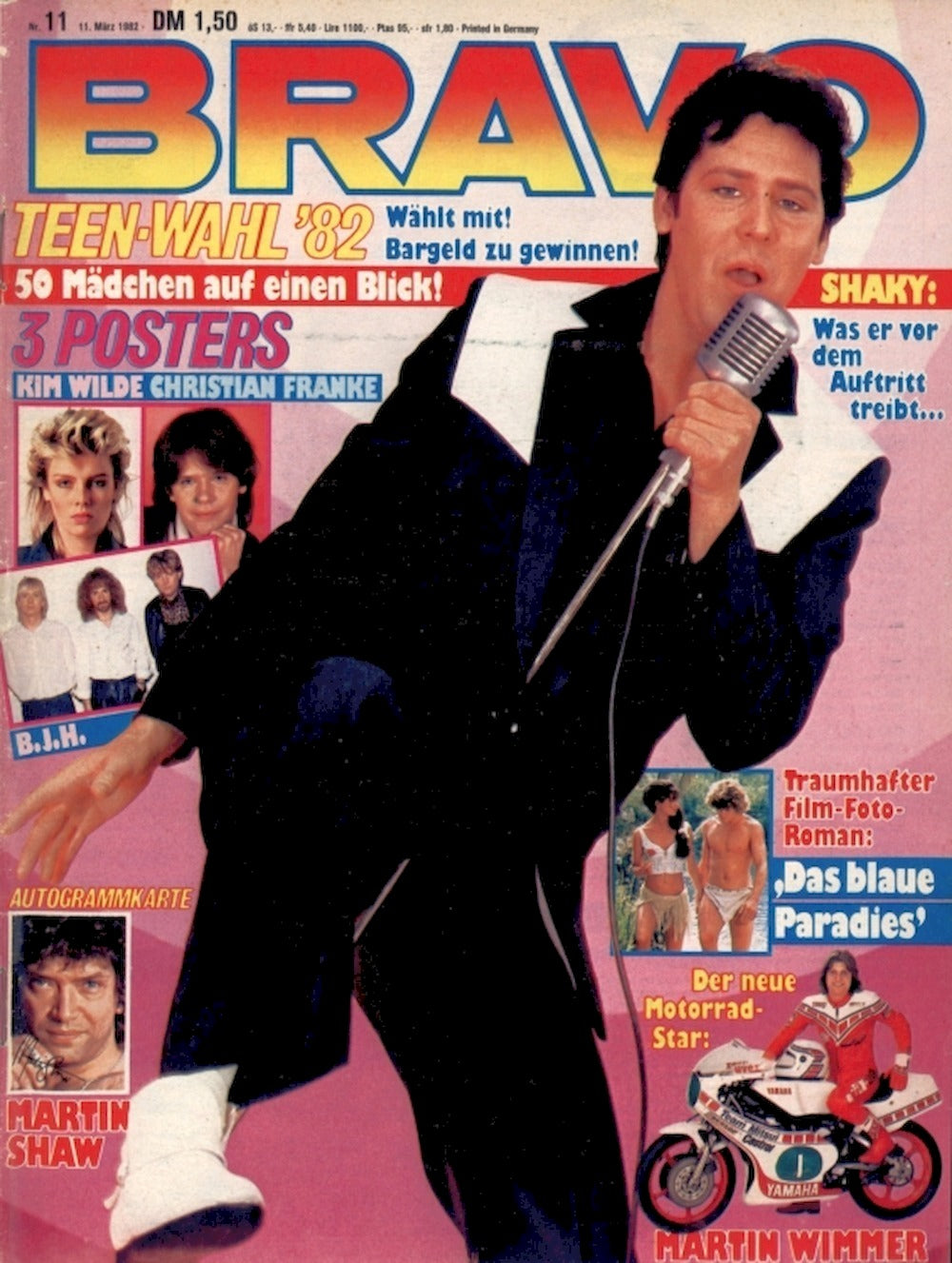 Bravo Magazin Deutschland 1982-11 Shakin Stevens Martin Shaw Falco Kim Wilde