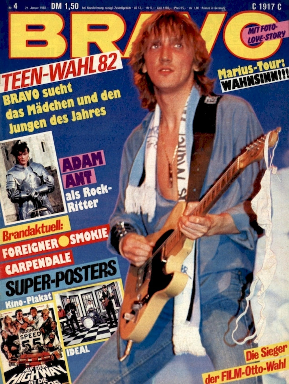 Bravo Magazin Deutschland 1982-04 Marius Müller-Westernhagen Adam Ant Foreigner Smokie