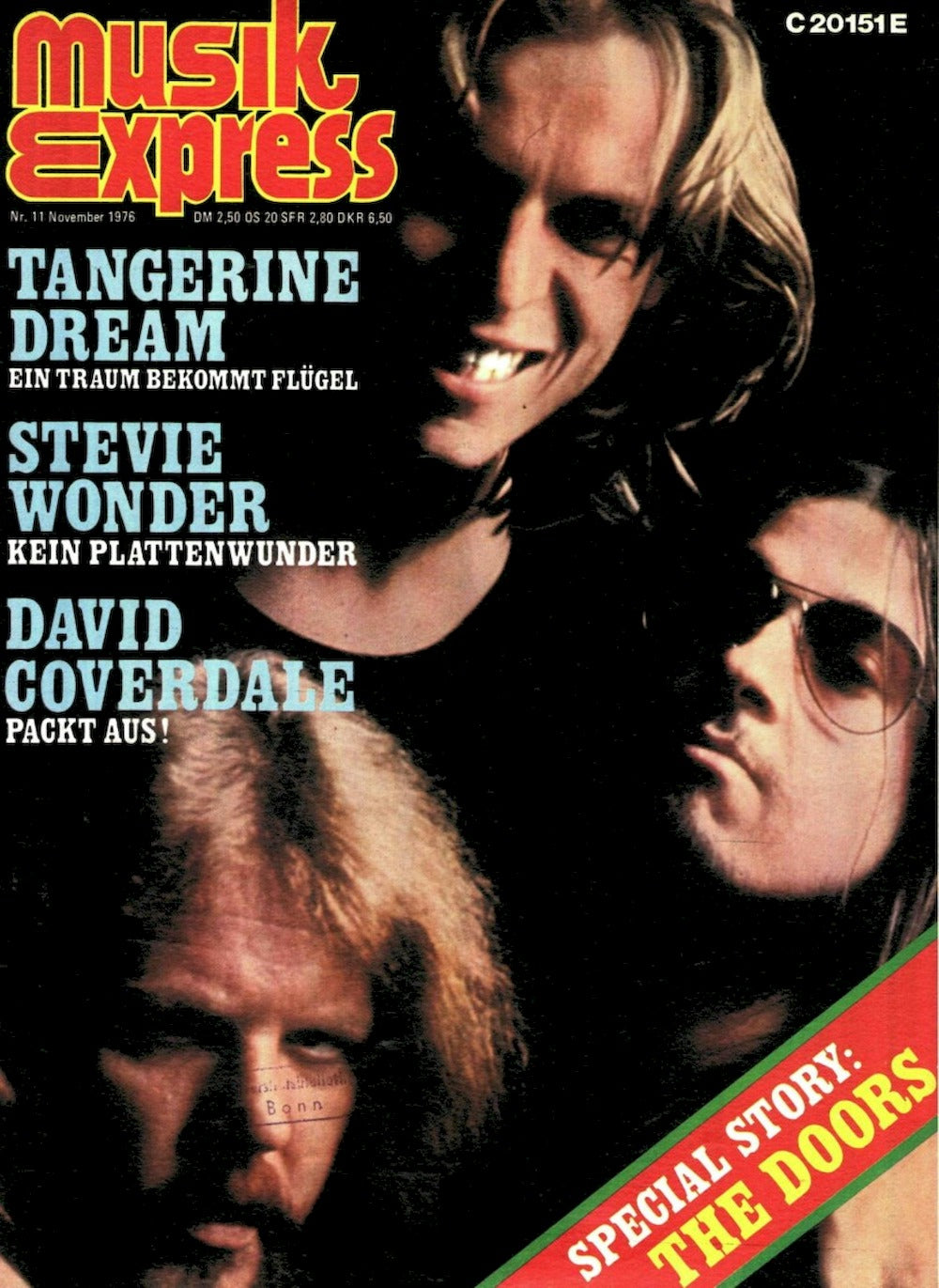 Musikexpress Magazin Deutschland 1976-11 The Doors Tangerine Dream Stevie Wonder David Coverdale