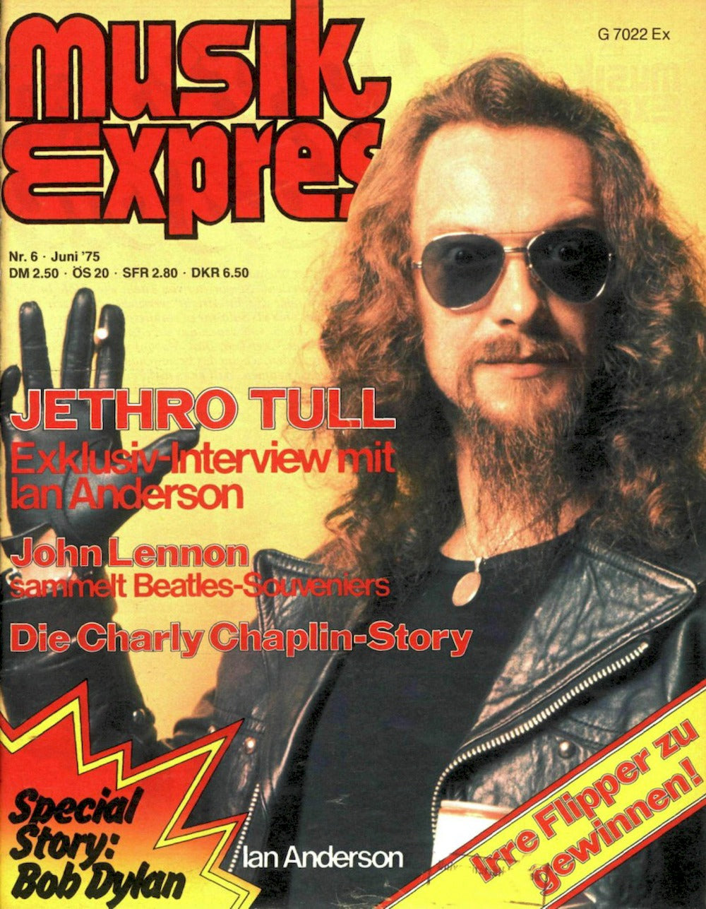 Musikexpress Magazin Deutschland 1975-06 Ian Anderson Charly Chaplin Bob Dylan John Lennon