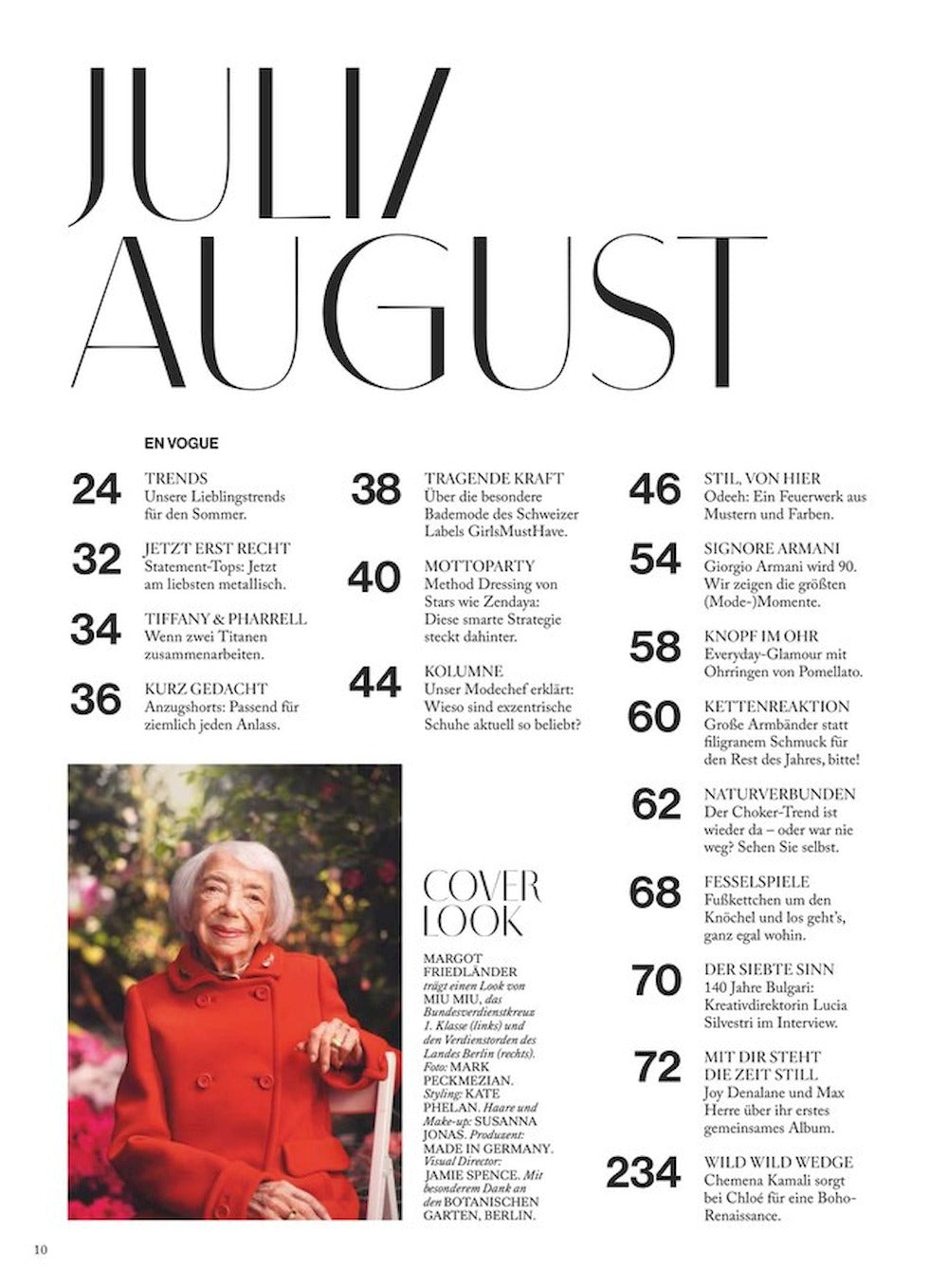 Vogue Magazin Deutschland 2024-07+08 Margot Friedländer