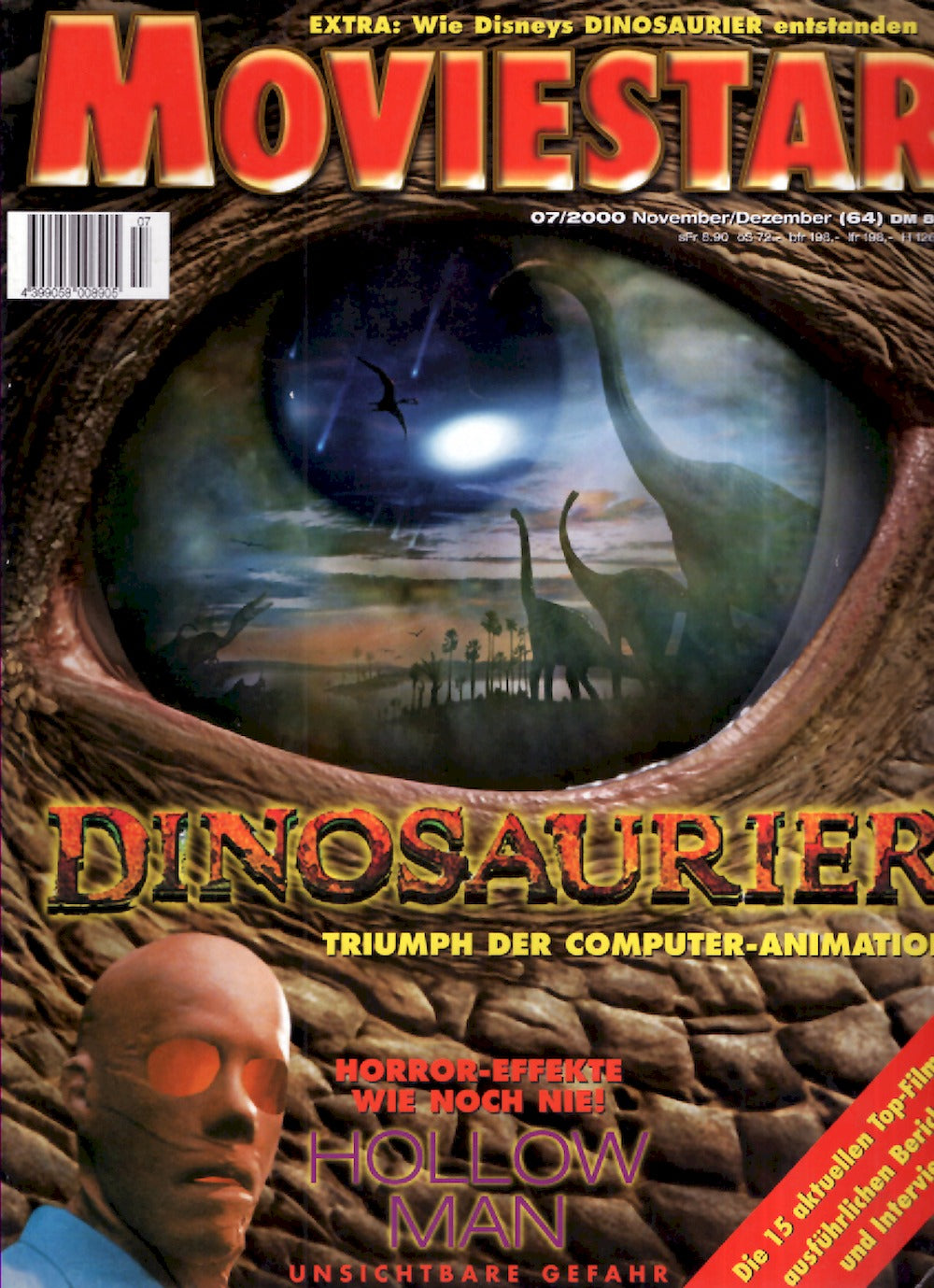 Moviestar Magazin Deutschland 2000 #64 Dinosaur Hollow Man