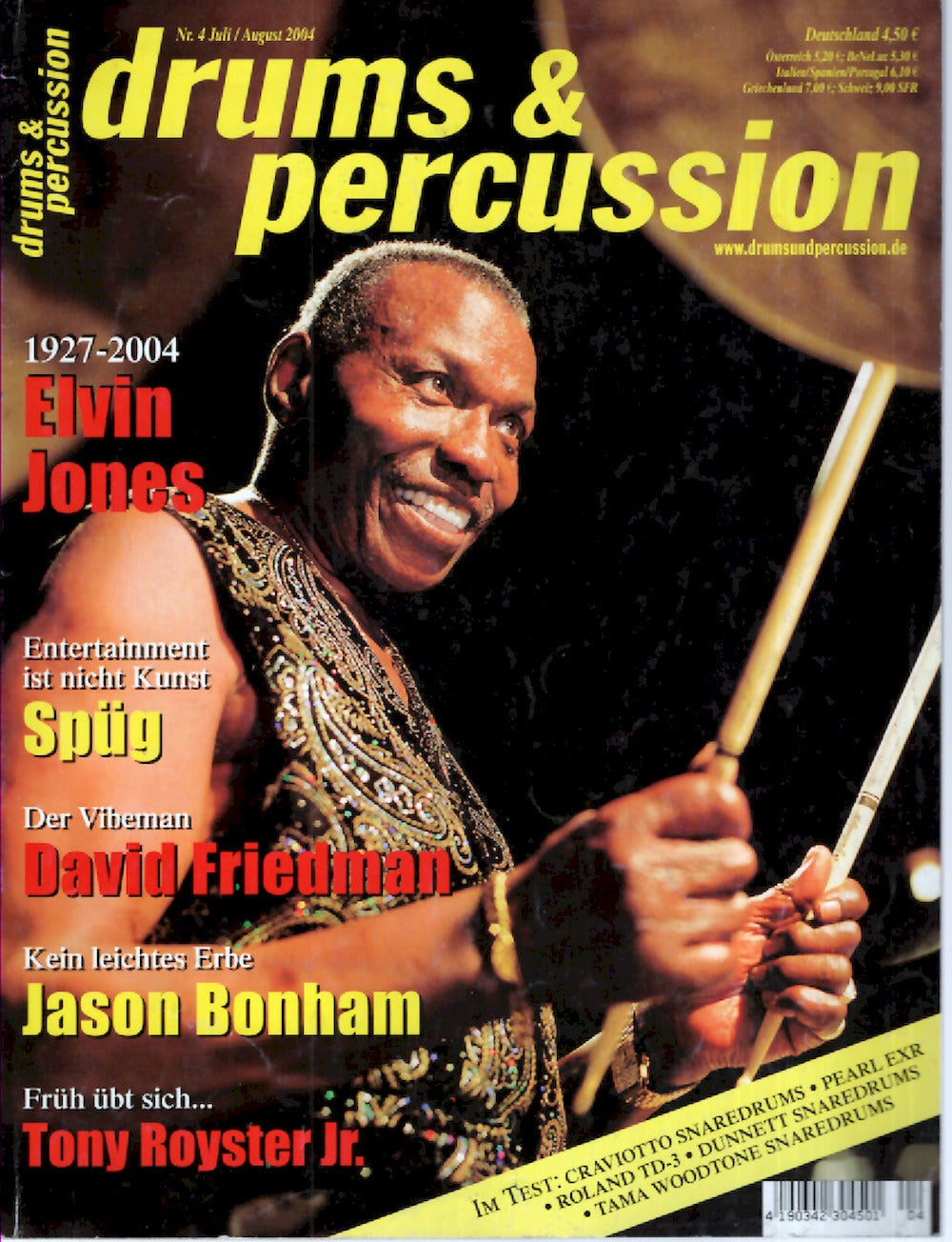 Drums & Percussions Magazin Deutschland 2004-07+08 Elvin Jones David Friedmann Jason Bonham