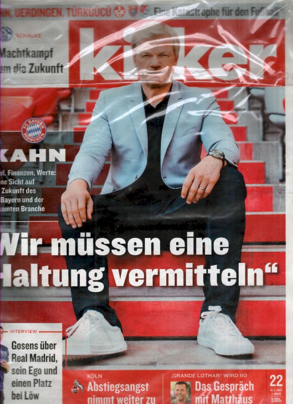 Kicker Magazin Deutschland 2021-022 Oliver Kahn Bayern München