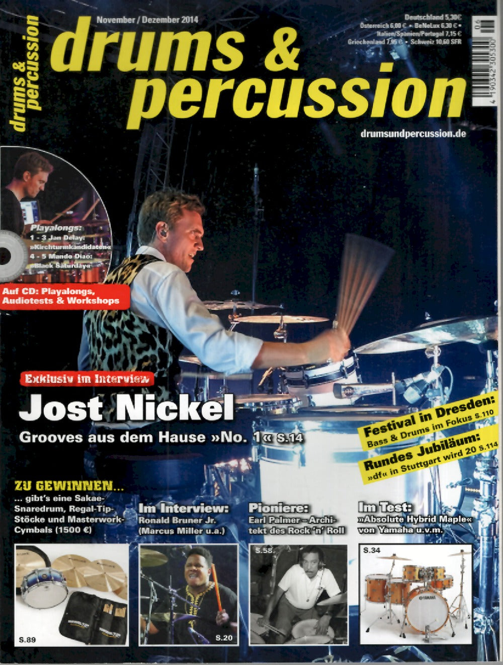 Drums & Percussions Magazin Deutschland 2014-11+12 Jost Nickel Earl Palmer Ronald Bruner Jr.