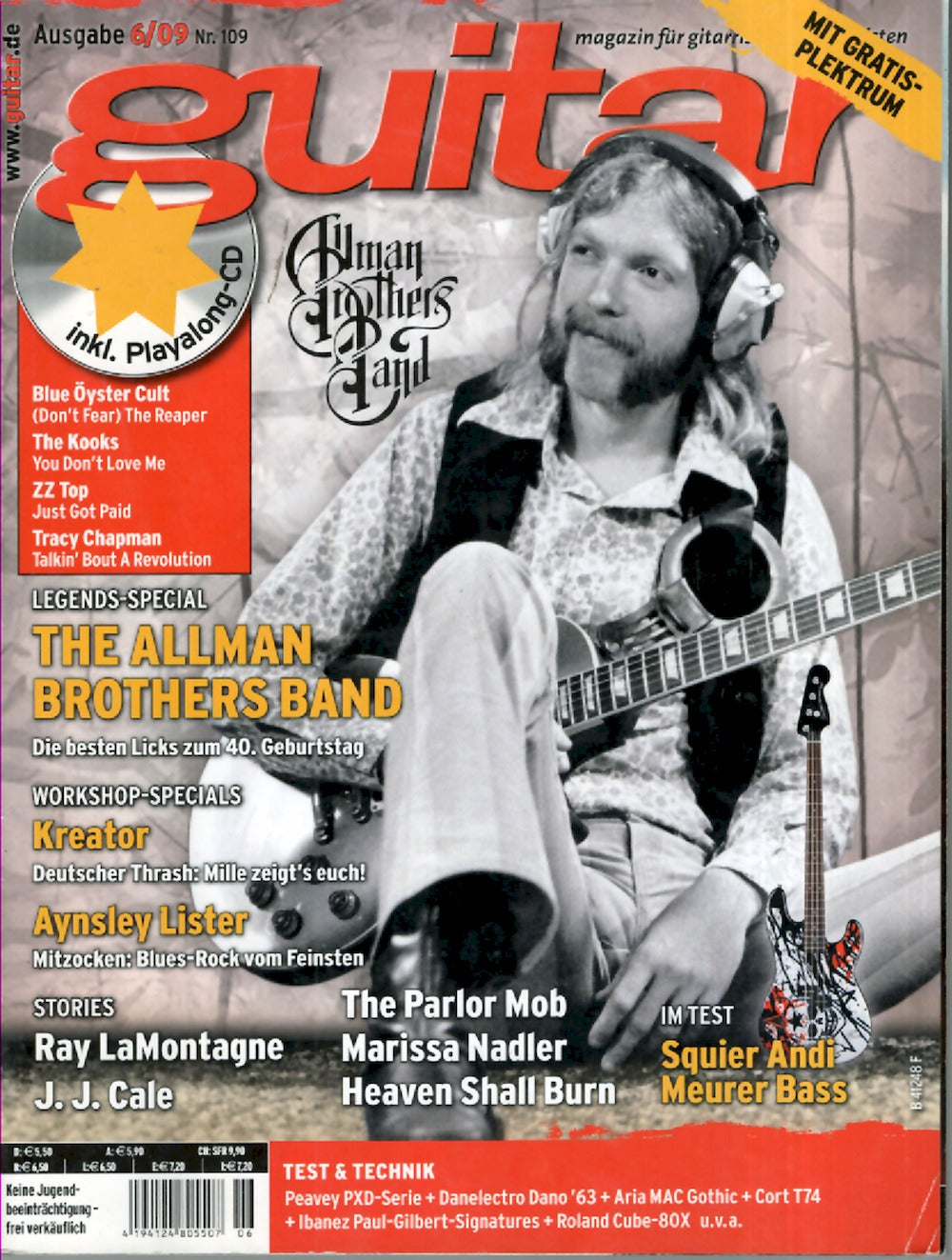 Guitar Magazin Deutschland 2009-06 Greg Allman The Allman Brothers Band Kreator Aynsley Lister