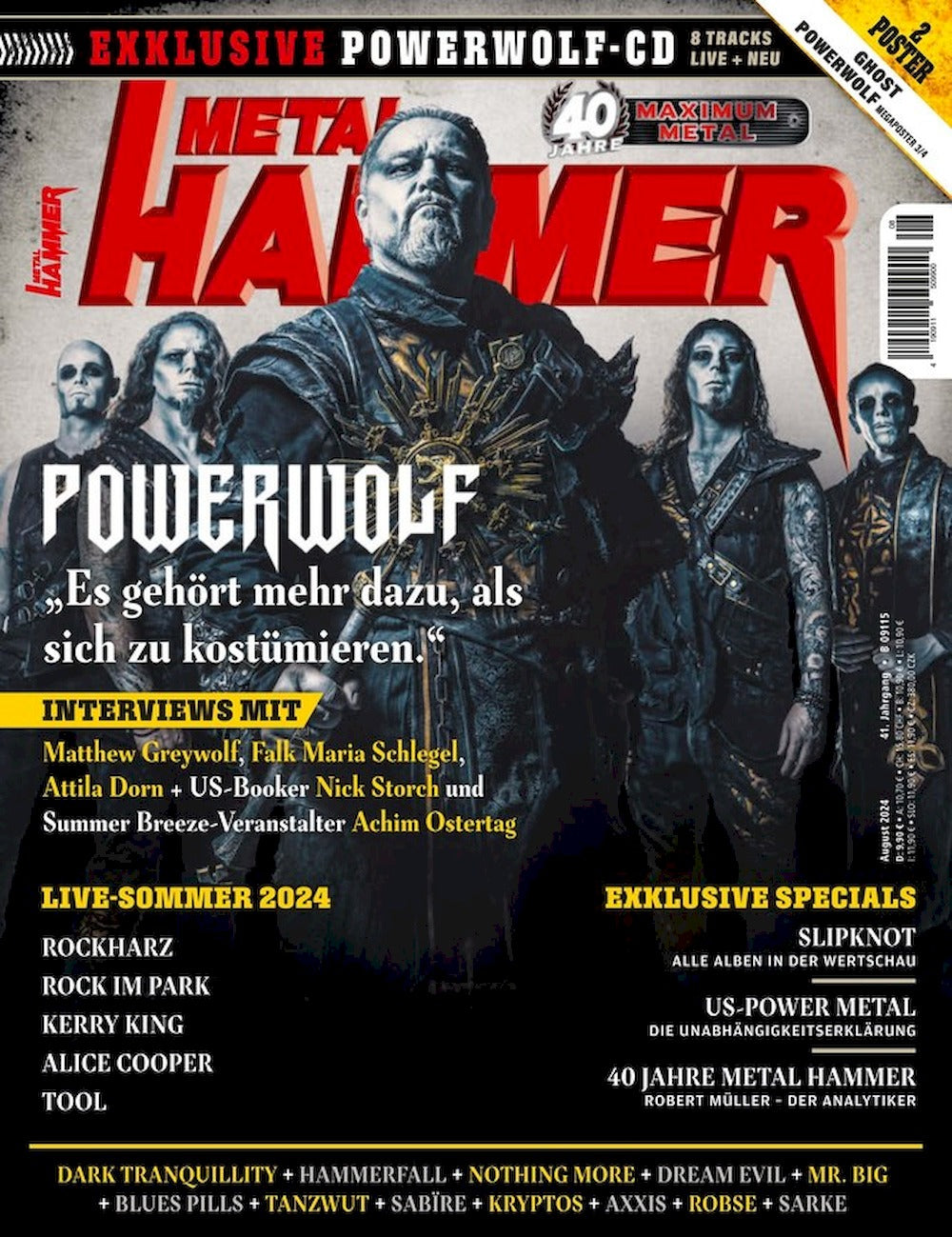 Metal Hammer Magazin Deutschland 2024-08 Powerwolf Slipknot Kerry King Alice Cooper