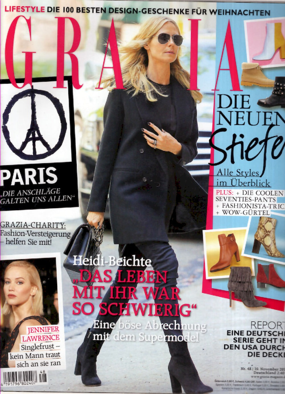 Grazia Magazin Deutschland 2015-48 Heidi Klum Jennifer Lawrence