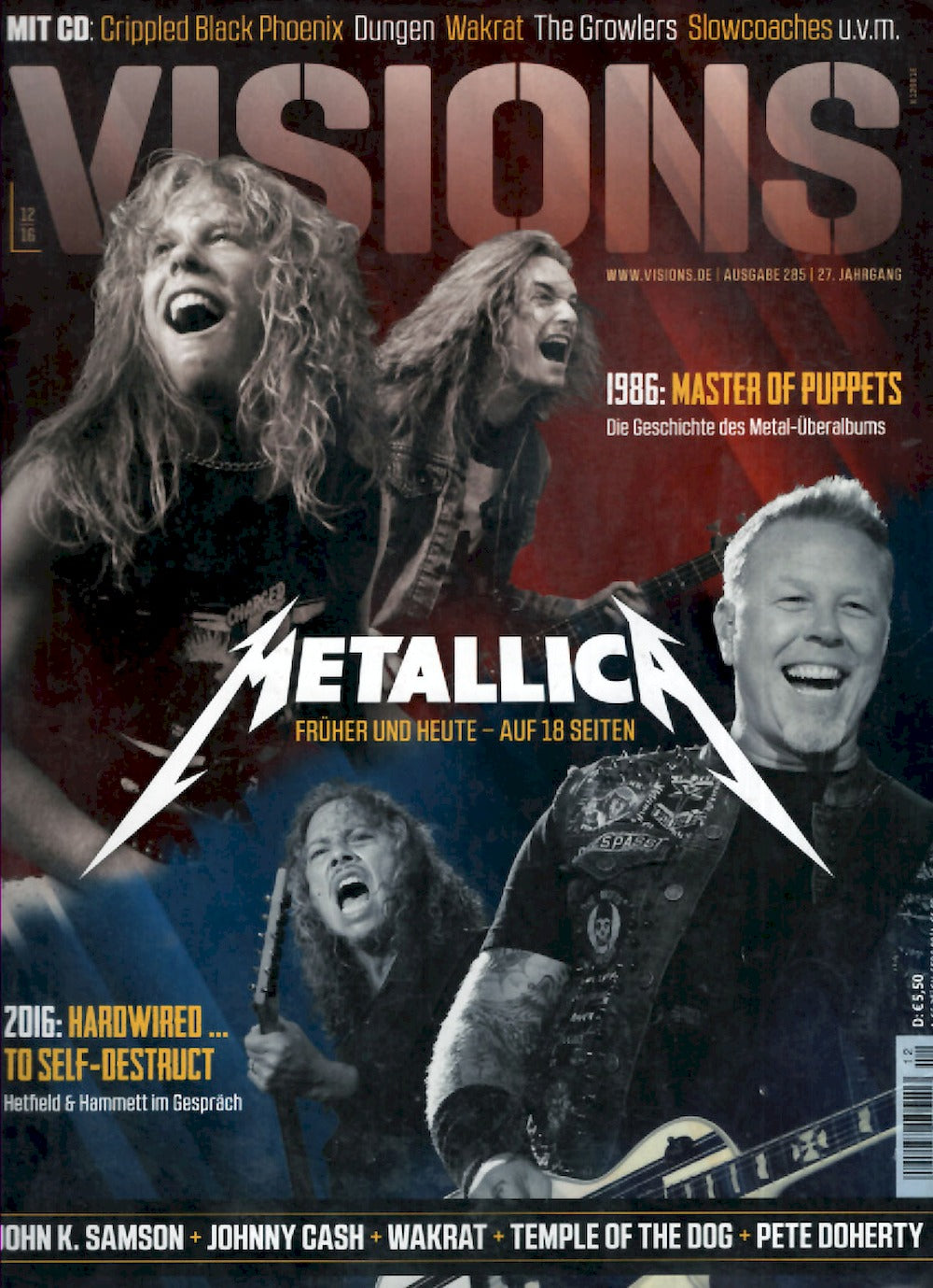 Visions Magazin Deutschland 2016-12 Metallica John K. Samson Johnny Cash Wakrat