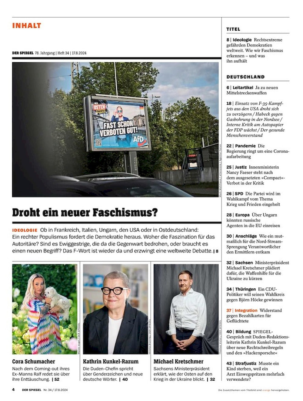 Der Spiegel Magazin Deutschland 2024-34 Trump Le Pen