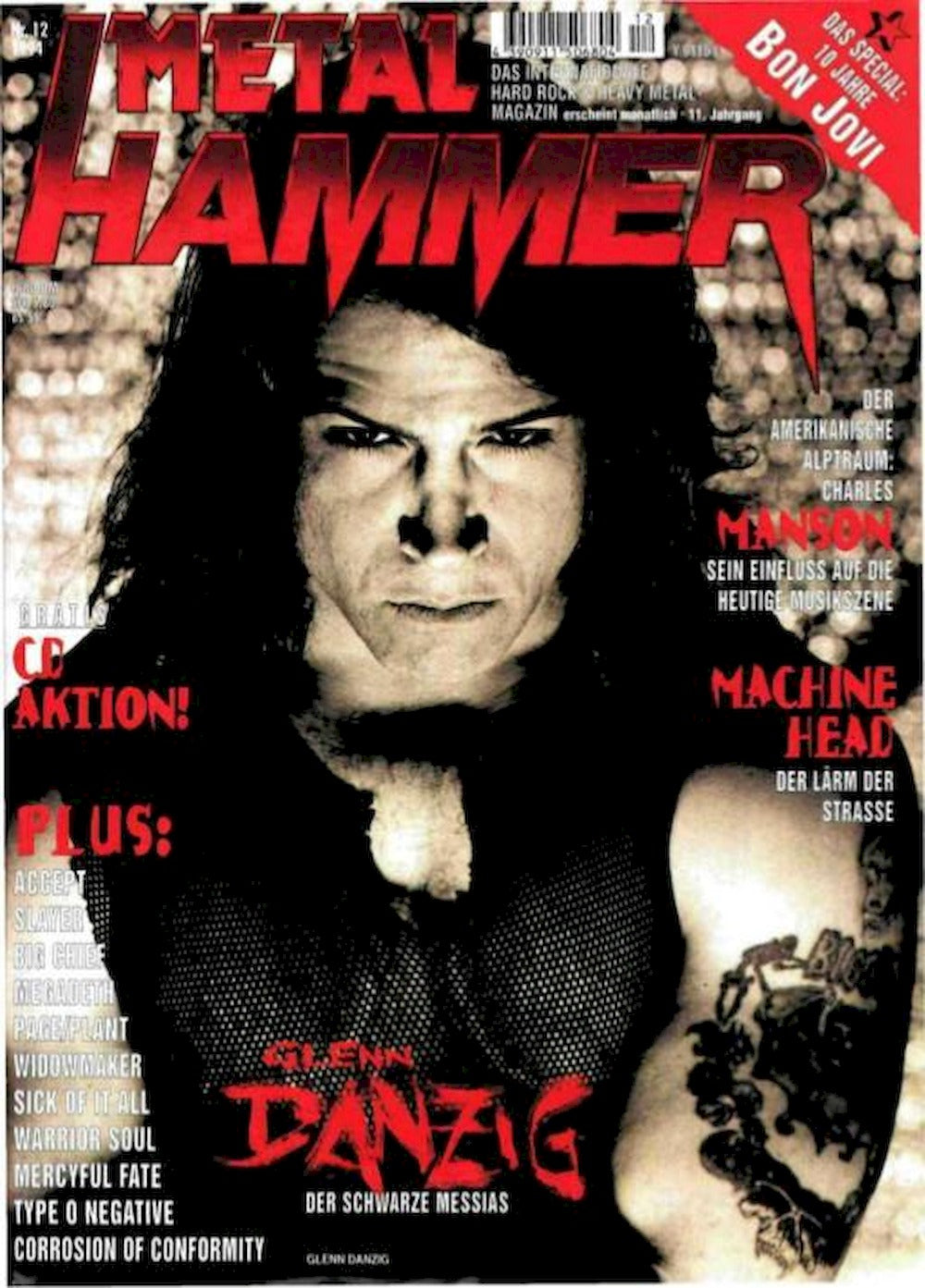 Metal Hammer Magazin Deutschland 1994-12 Glenn Danzig Manson Machine Head Accept