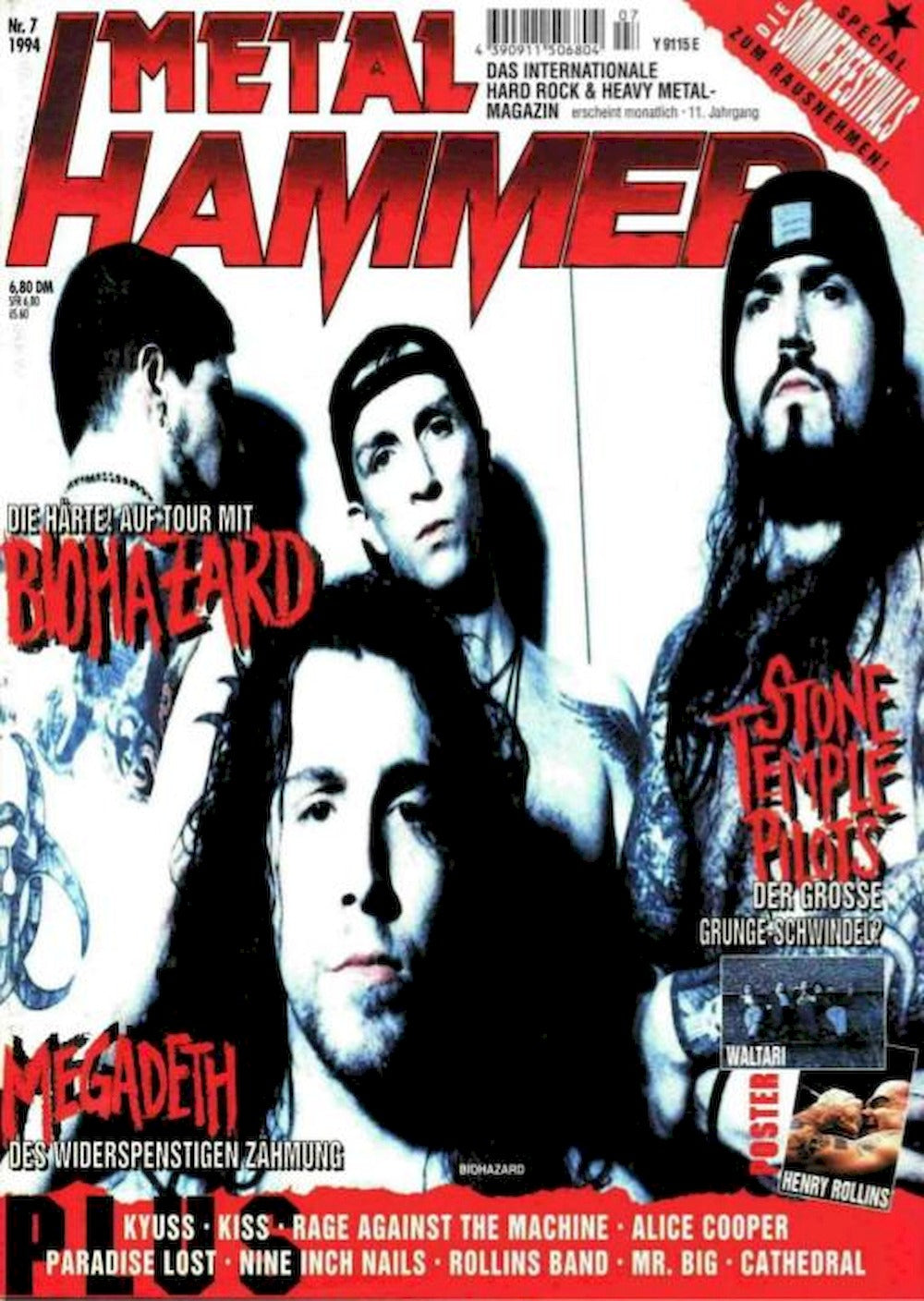 Metal Hammer Magazin Deutschland 1994-07 Megadeth Kiss Rage Against The Machine