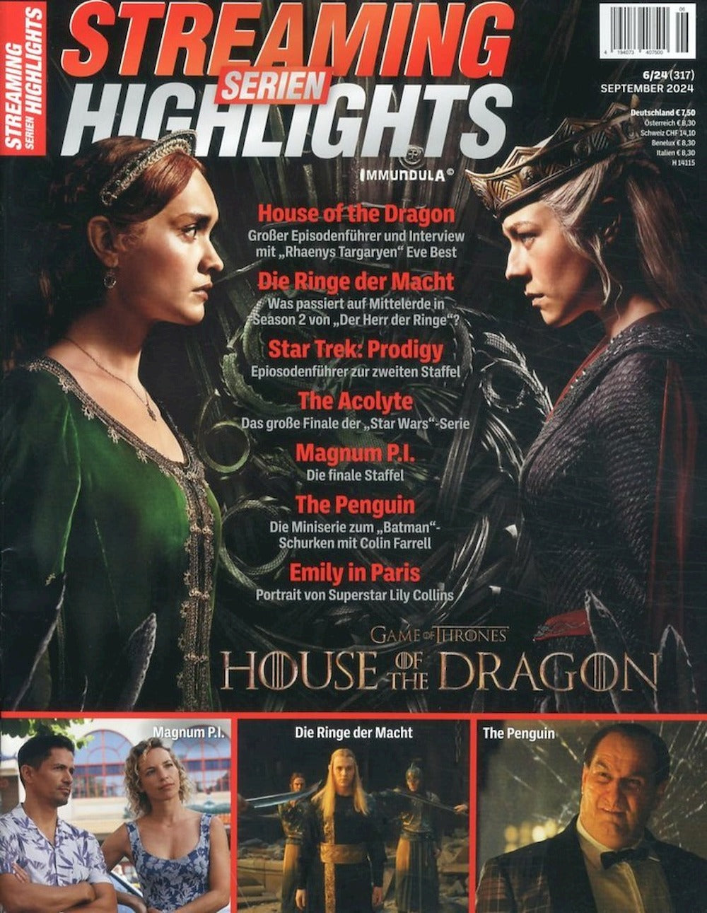 Streaming Serien Highlights Magazin Deutschland 2024-06 House Of The Dragon The Penguin