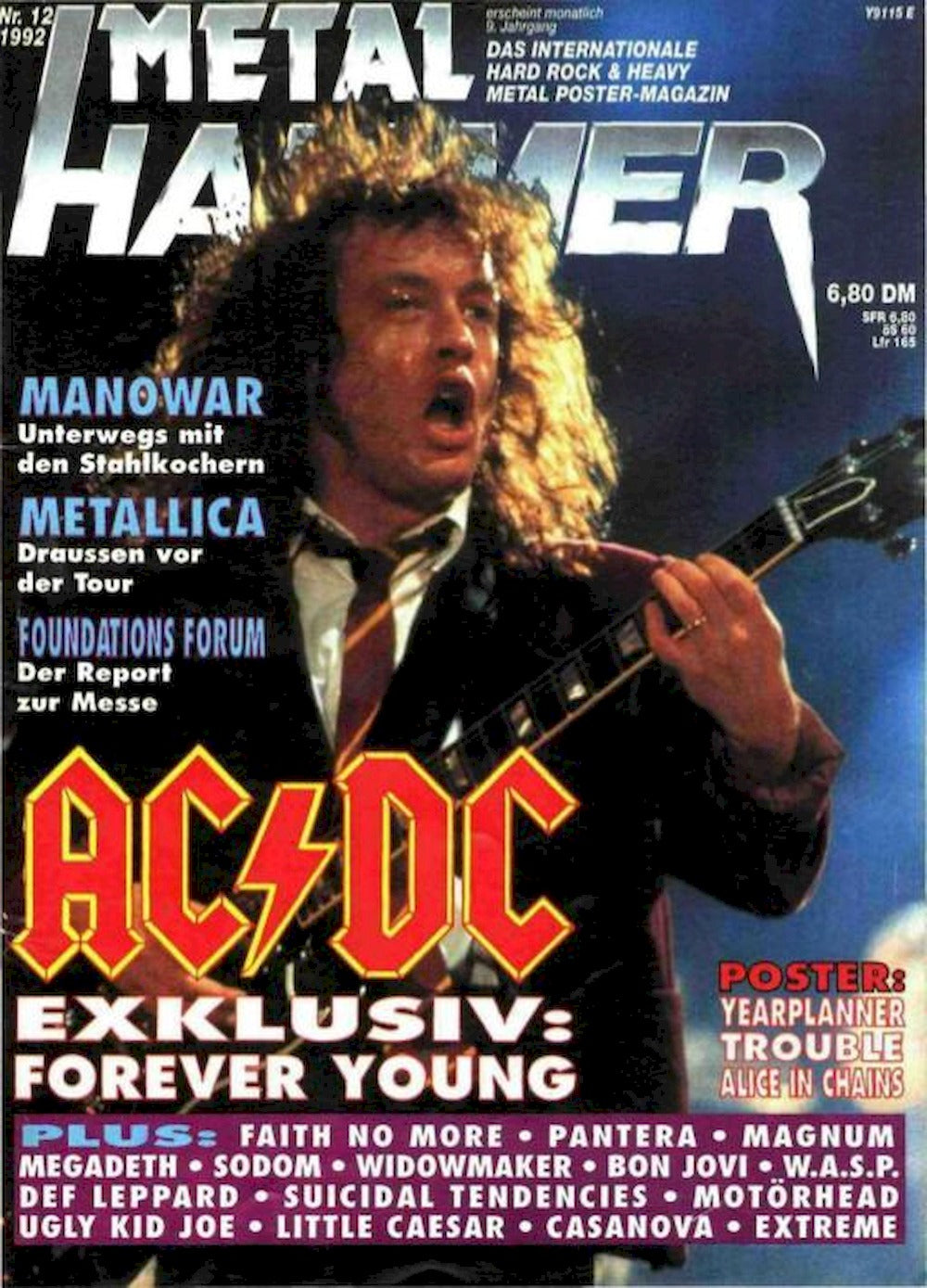 Metal Hammer Magazin Deutschland 1992-12 AC/DC Manowar Metallica Faith No More