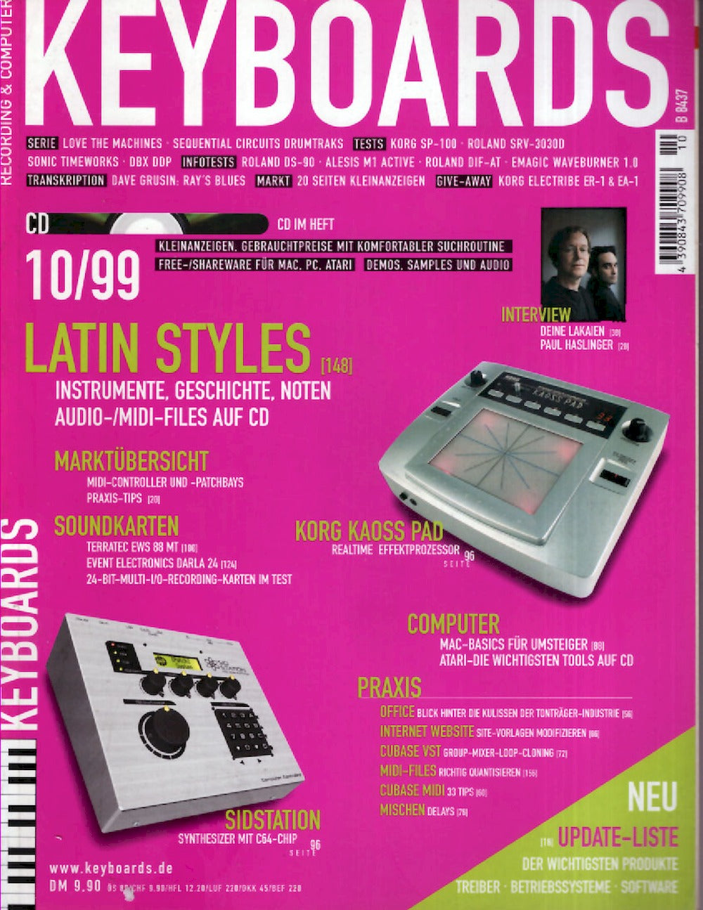 Keyboards Magazin Deutschland 1999-10 Deine Lakaien Paul Haslinger