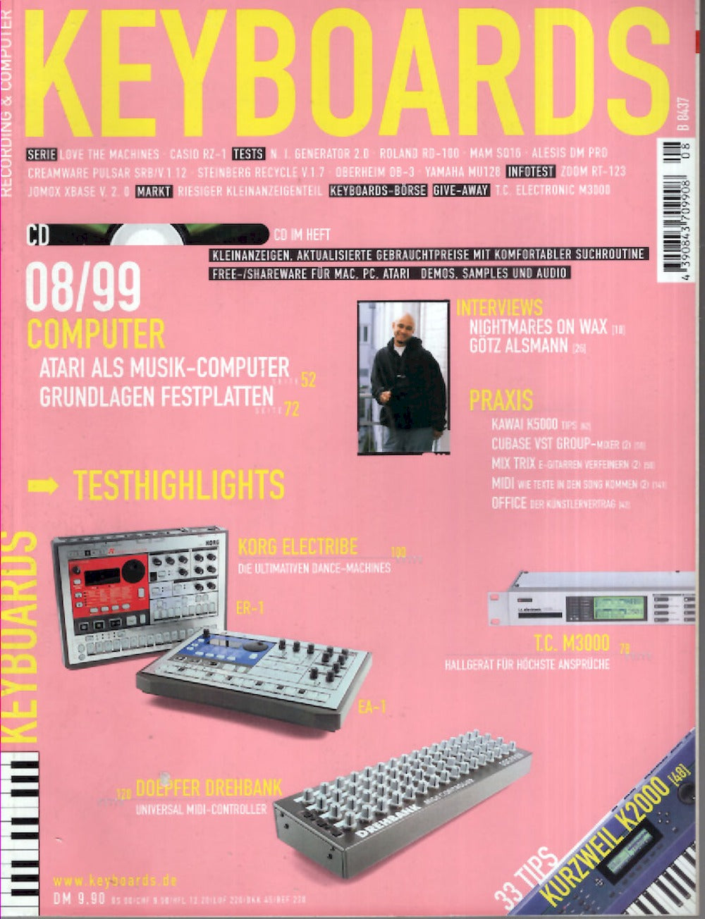 Keyboards Magazin Deutschland 1999-08 Nightmares On Wax Götz Alsmann