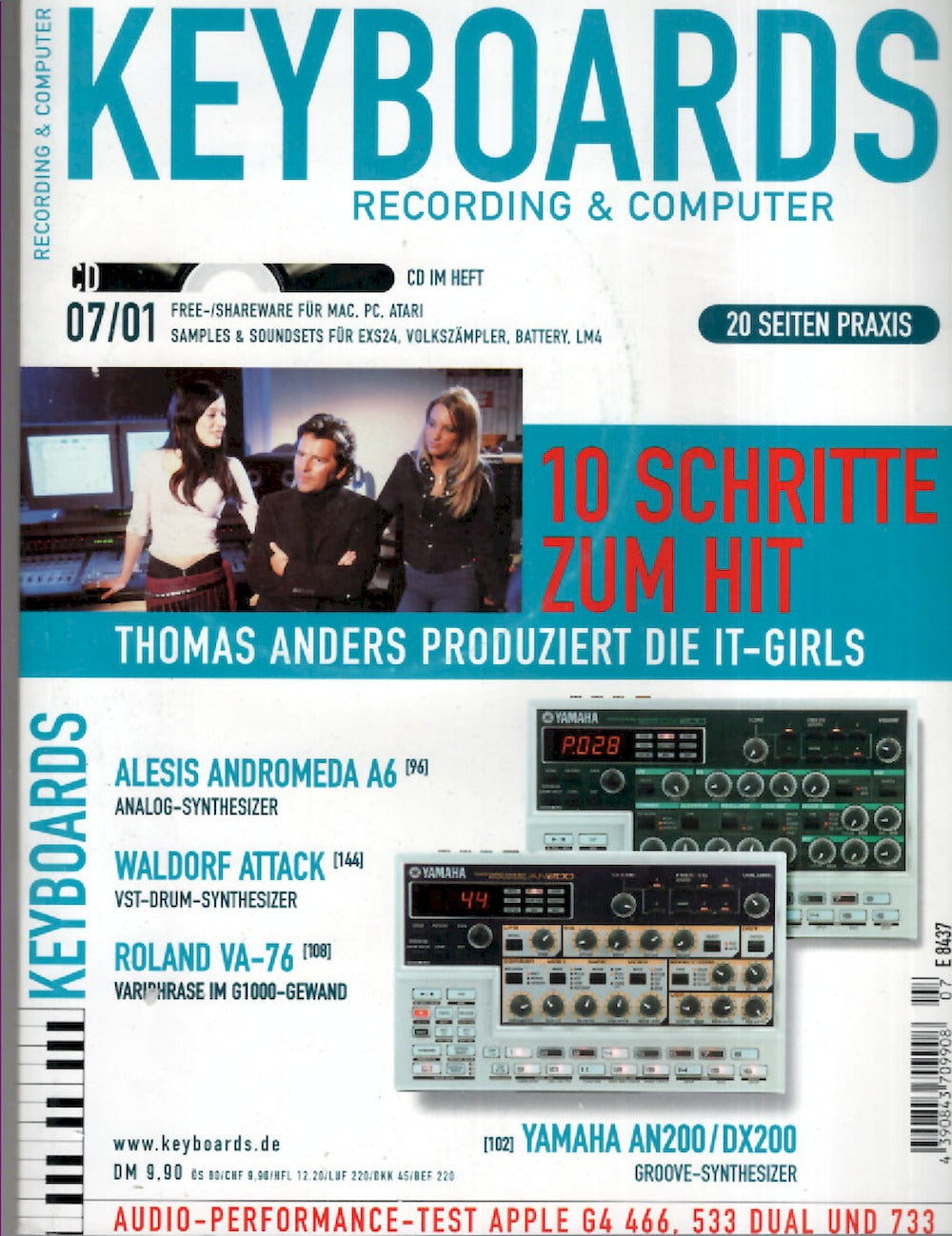 Keyboards Magazin Deutschland 2001-07 Thomas Anders IT Girls
