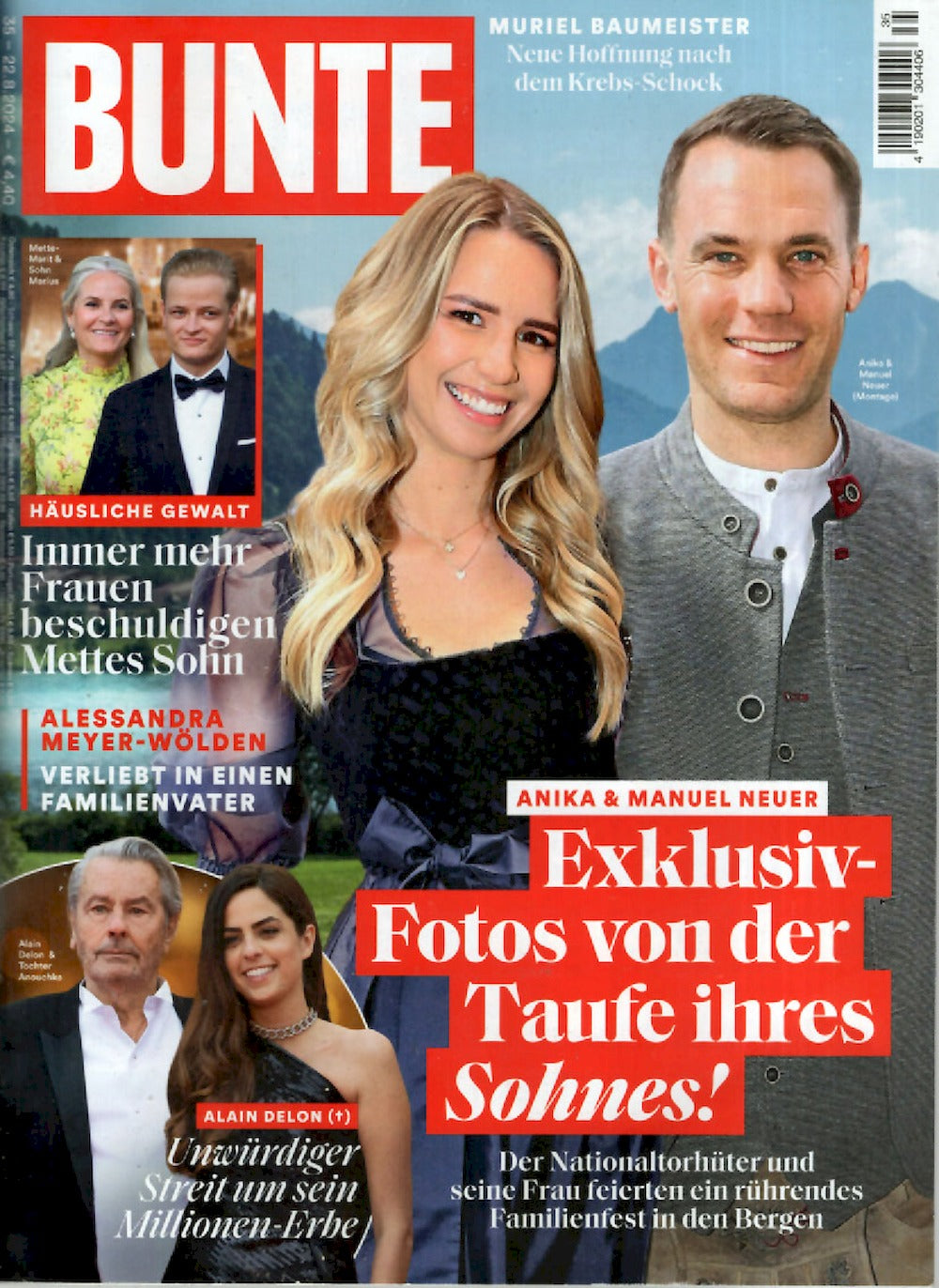 Bunte Magazin Deutschland 2024-35 Anika Manuel Neuer Alain Delon
