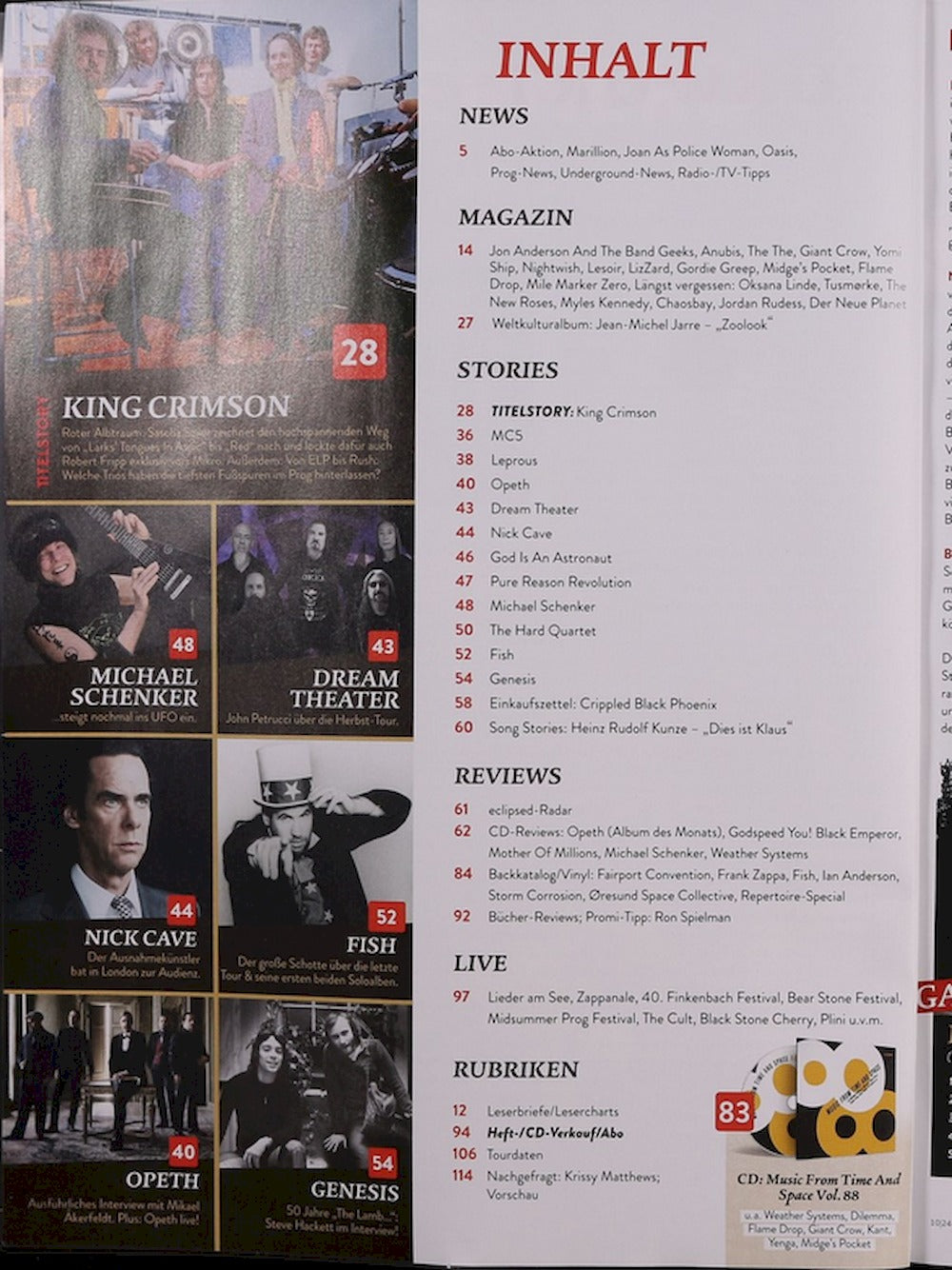 Eclipsed Magazin Deutschland 2024-10 King Crimson Genesis MC5 Michael Schenker