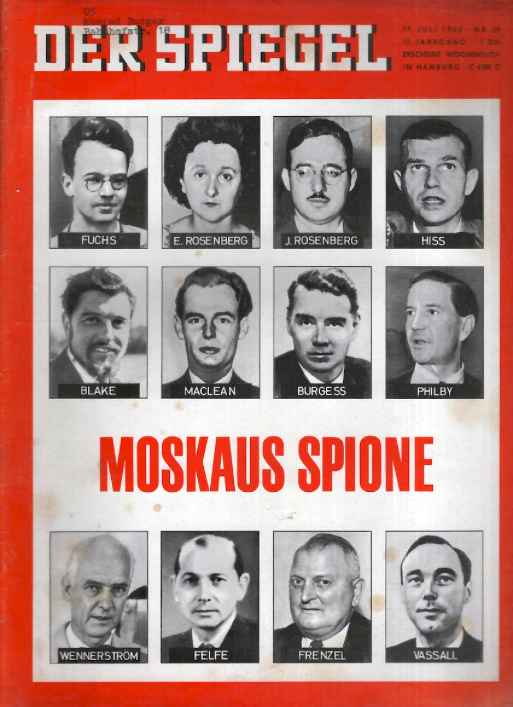 Der Spiegel Magazin Deutschland 1963-29 Rosenberg Philby Fuchs Vassall Hiss